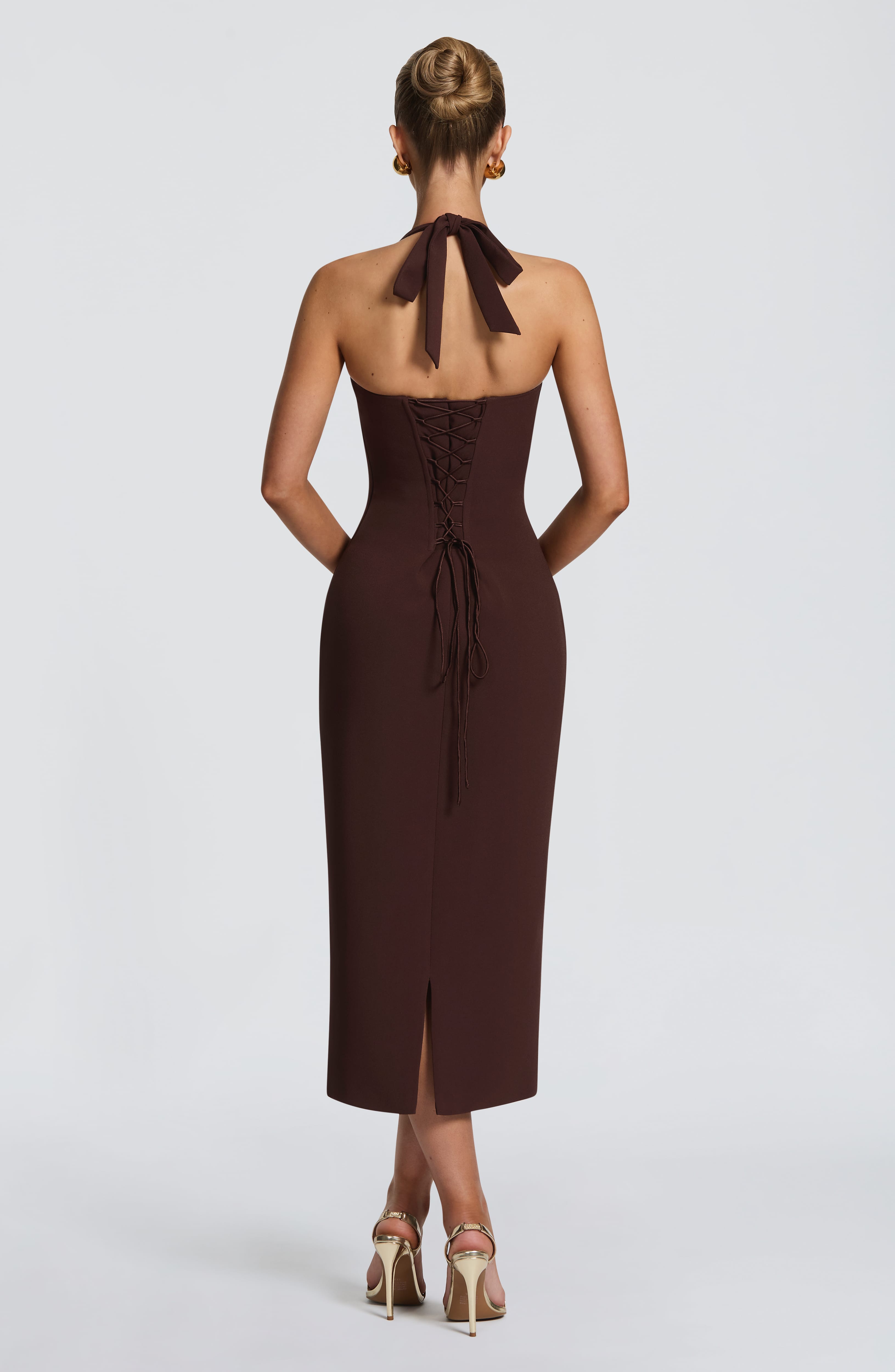 Cassia Midi Dress - Plum Brown - Image 2