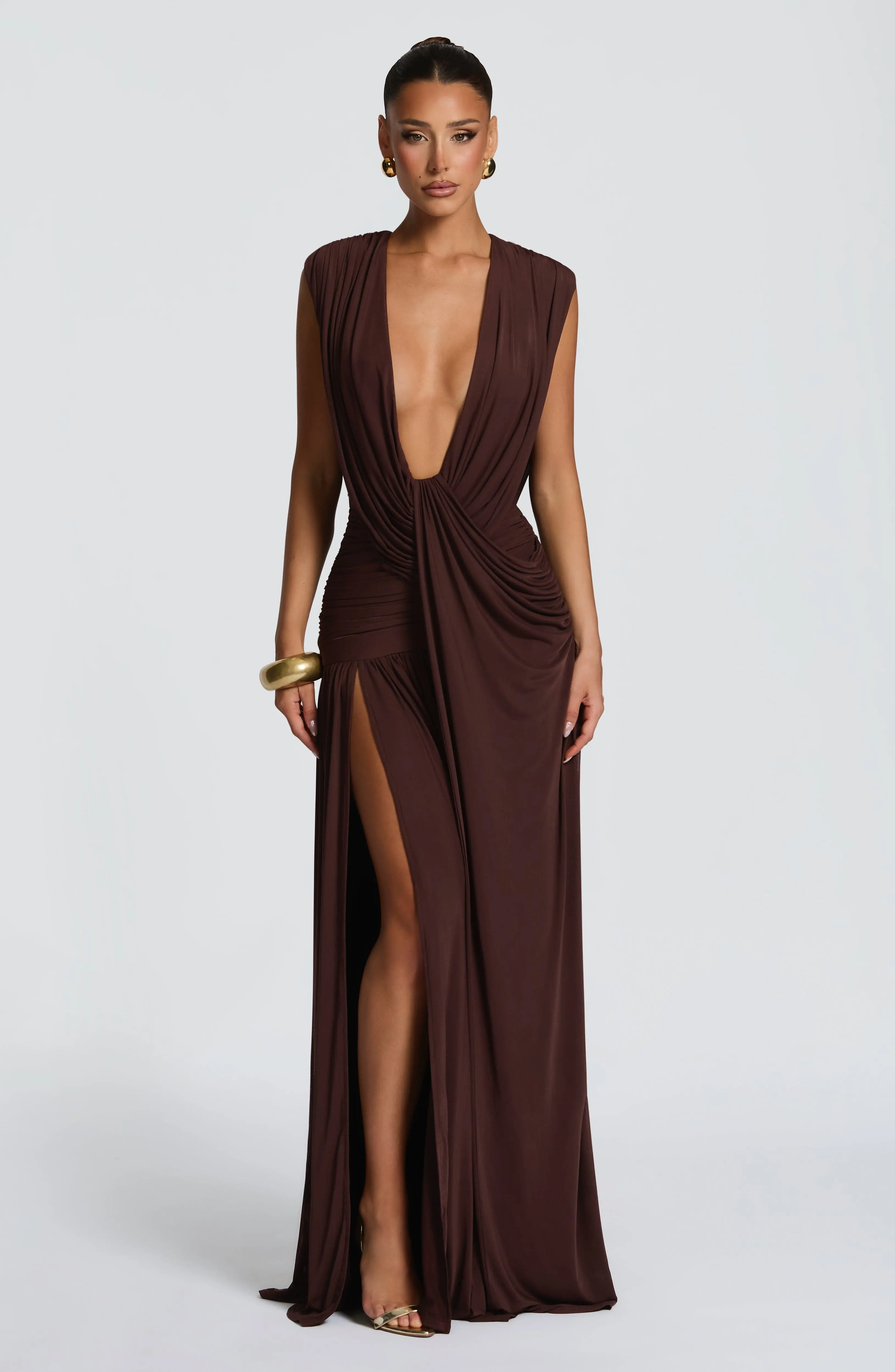 Romilly Gown - Plum Brown - Image 5