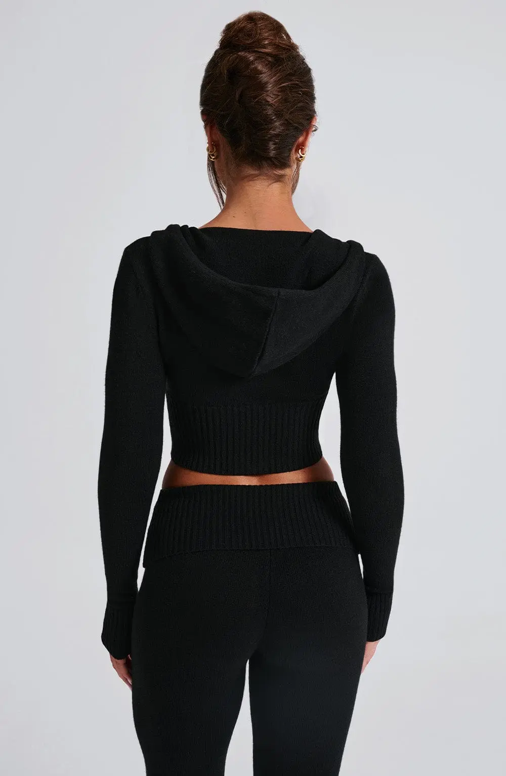 Portia Knit Hoodie - Black - Image 7