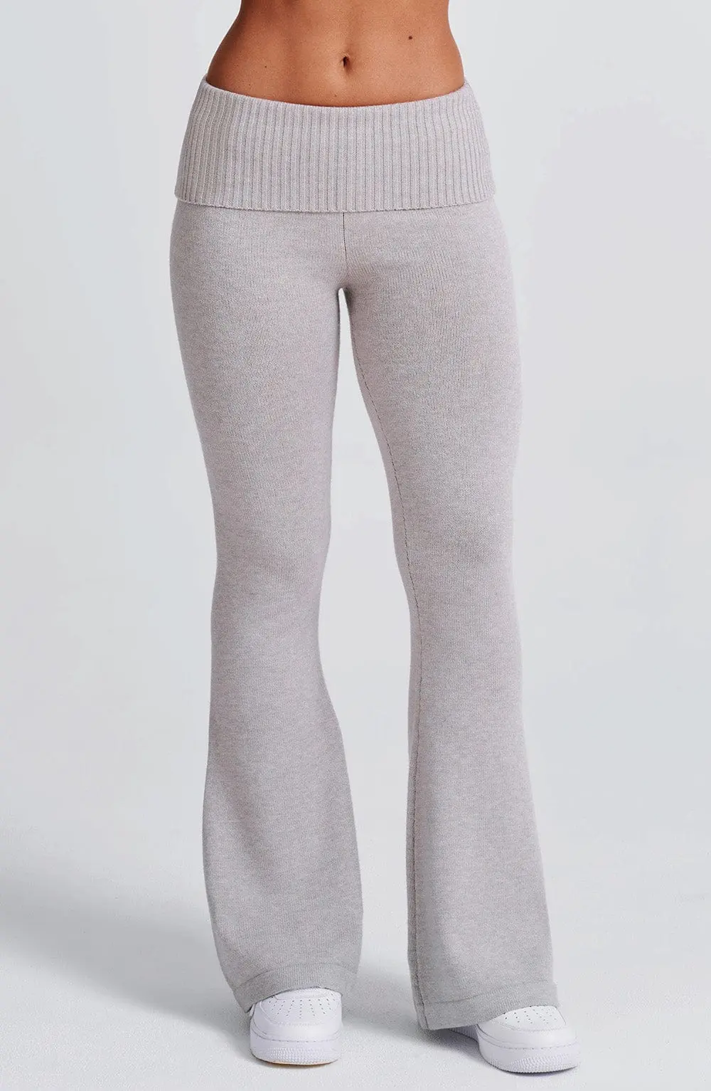 Portia Knit Pants - Light Grey Marl - Image 4