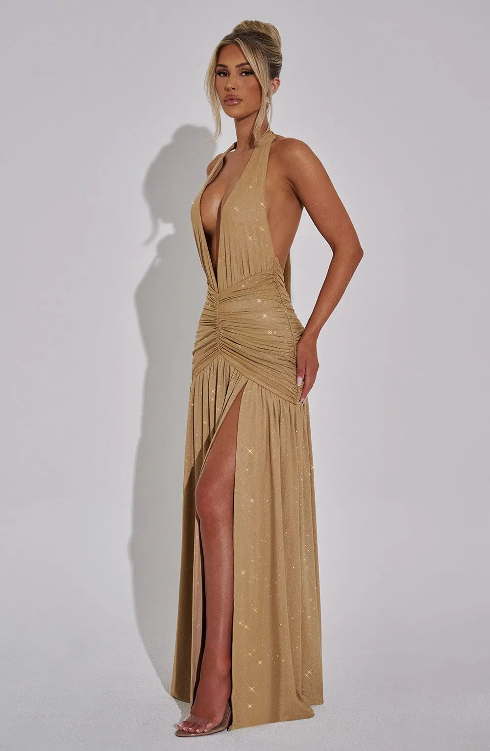 Melania Maxi Dress - Gold Sparkle - Image 6