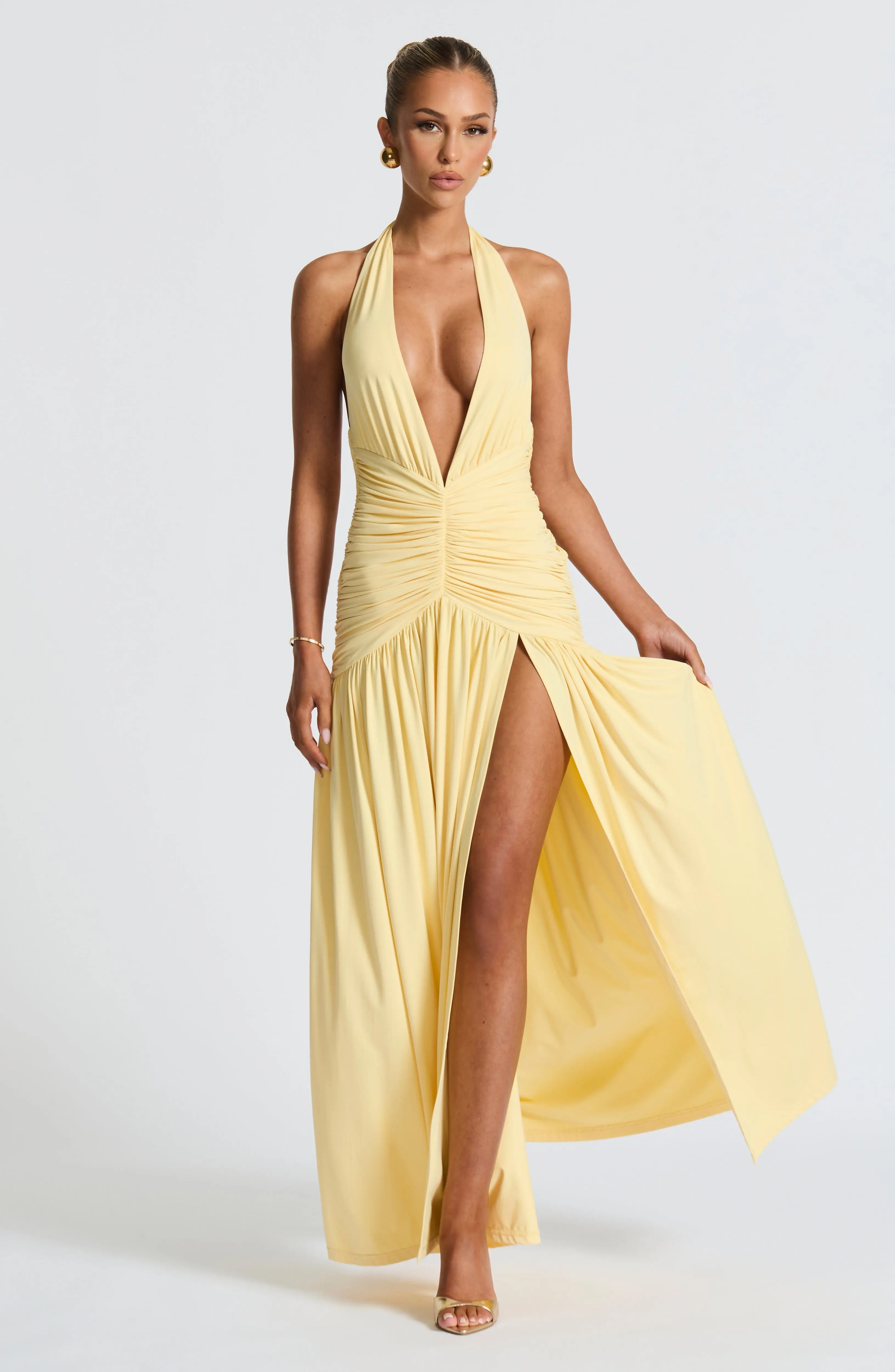 Melania Maxi Dress - Lemon - Image 9
