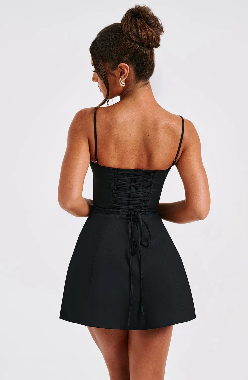 Lacey Mini Dress - Black - Image 4