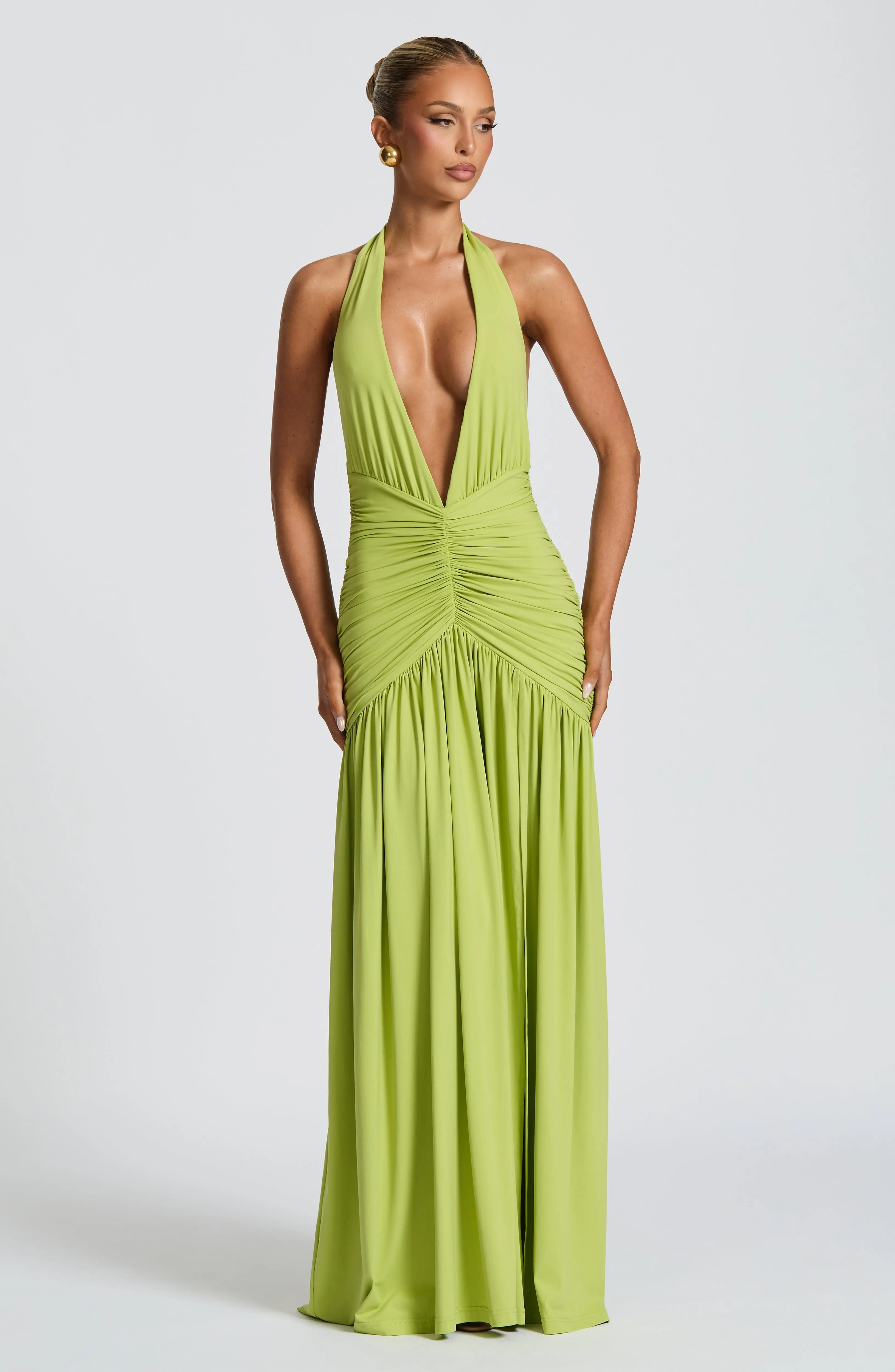 Melania Maxi Dress - Olive - Image 8