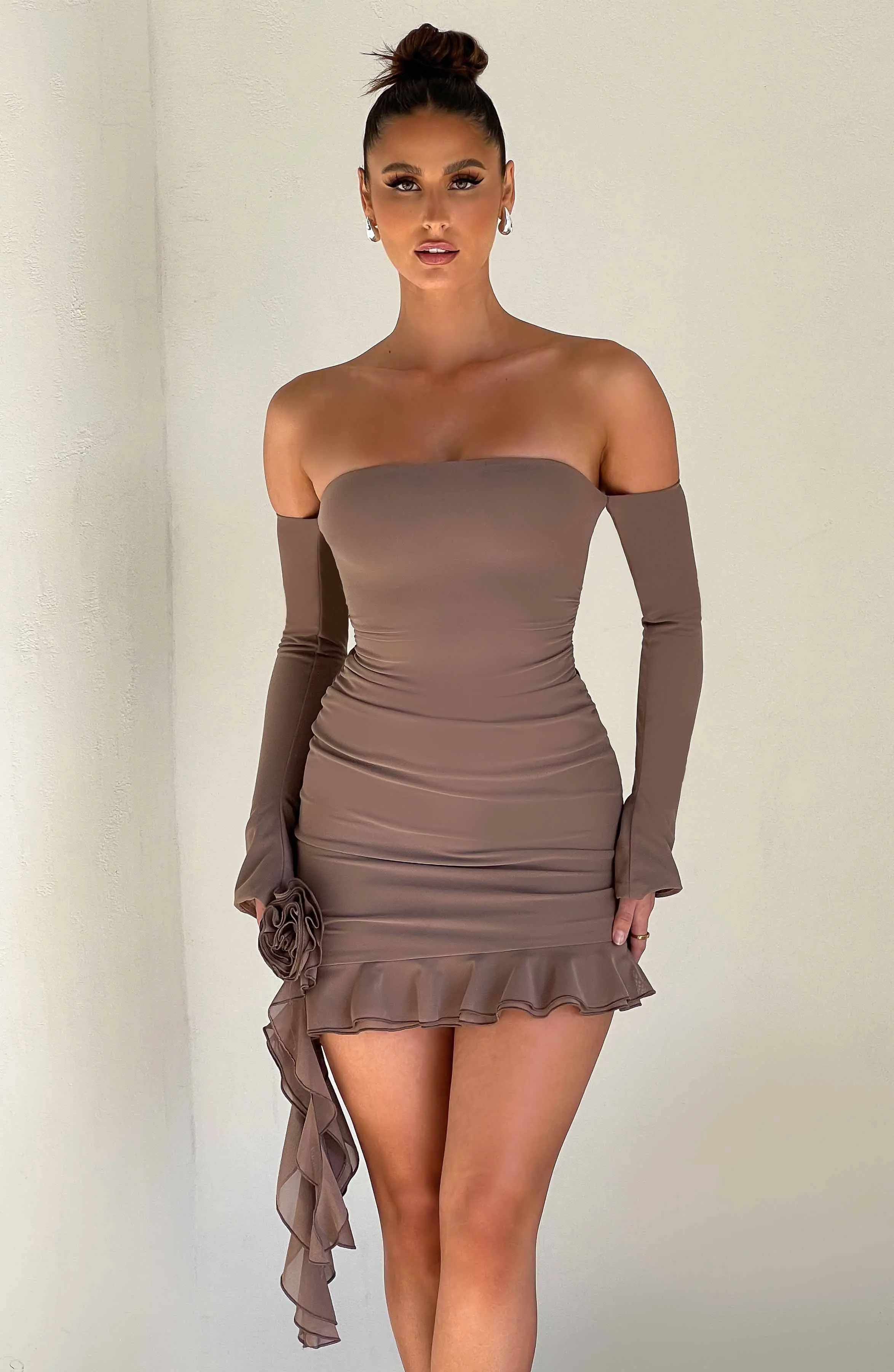 Alix Mini Dress - Chocolate - Image 2