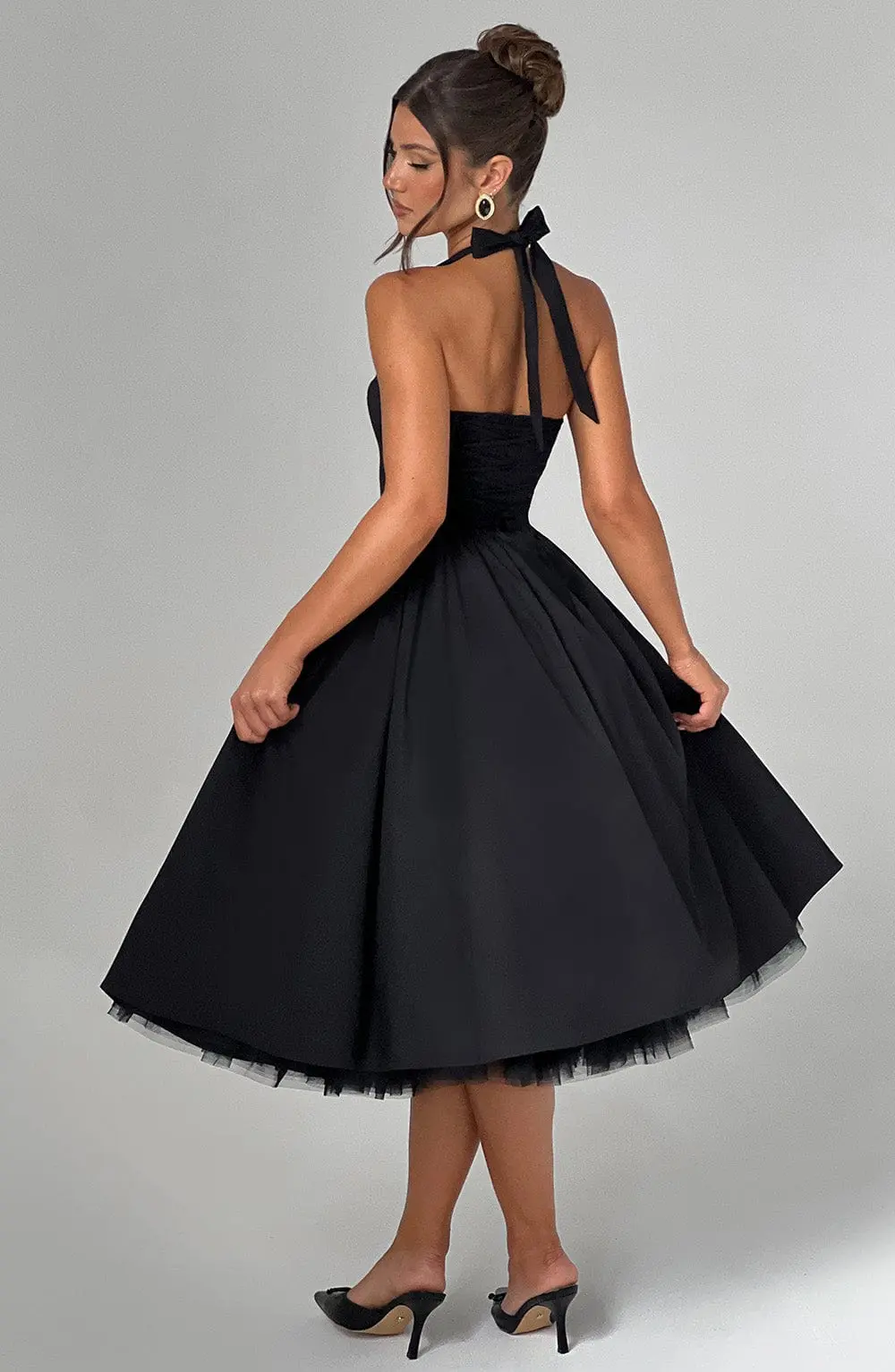 Cressida Midi Dress - Black - Image 11