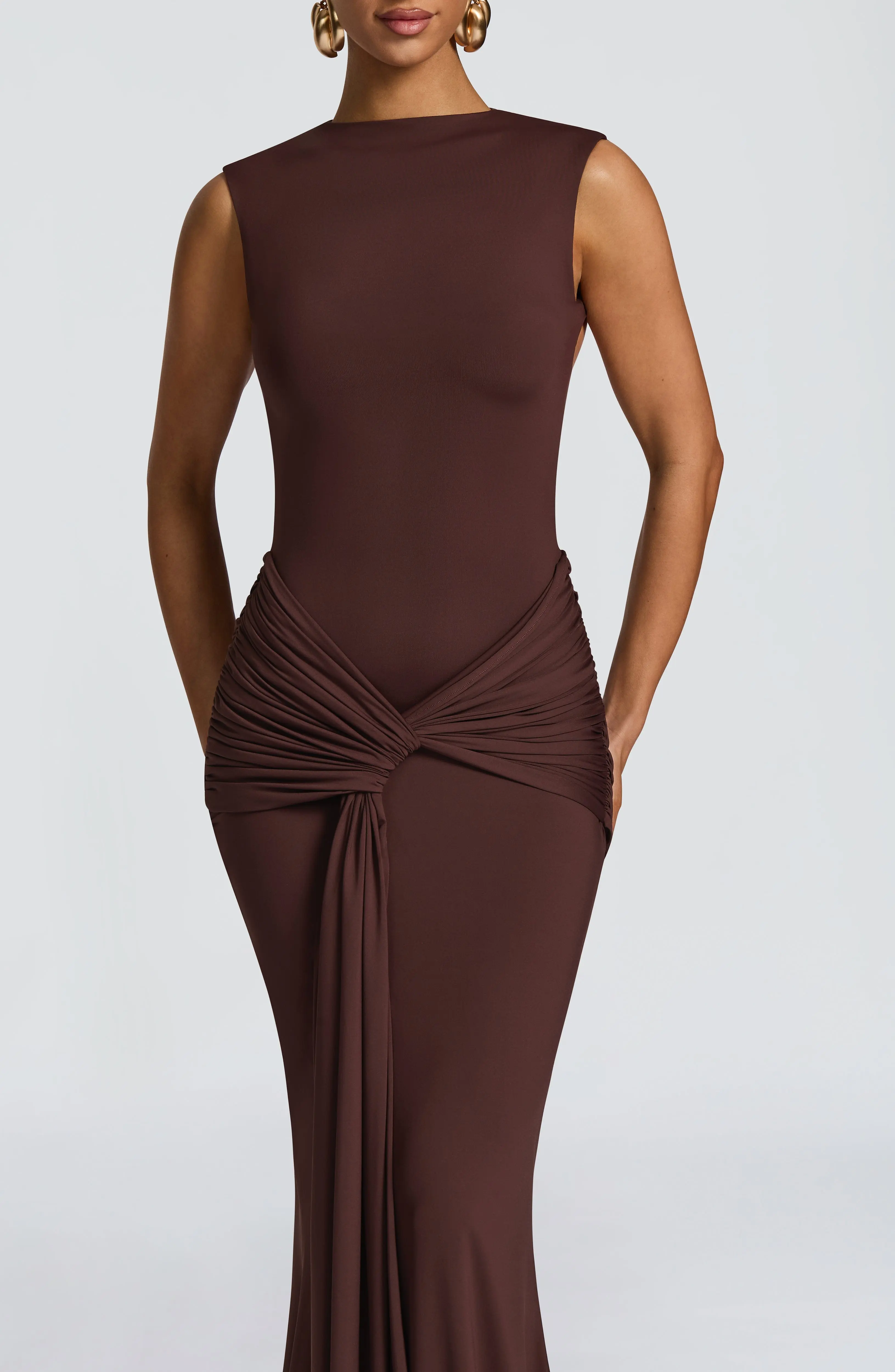 Lorenza Maxi Dress - Plum Brown - Image 7