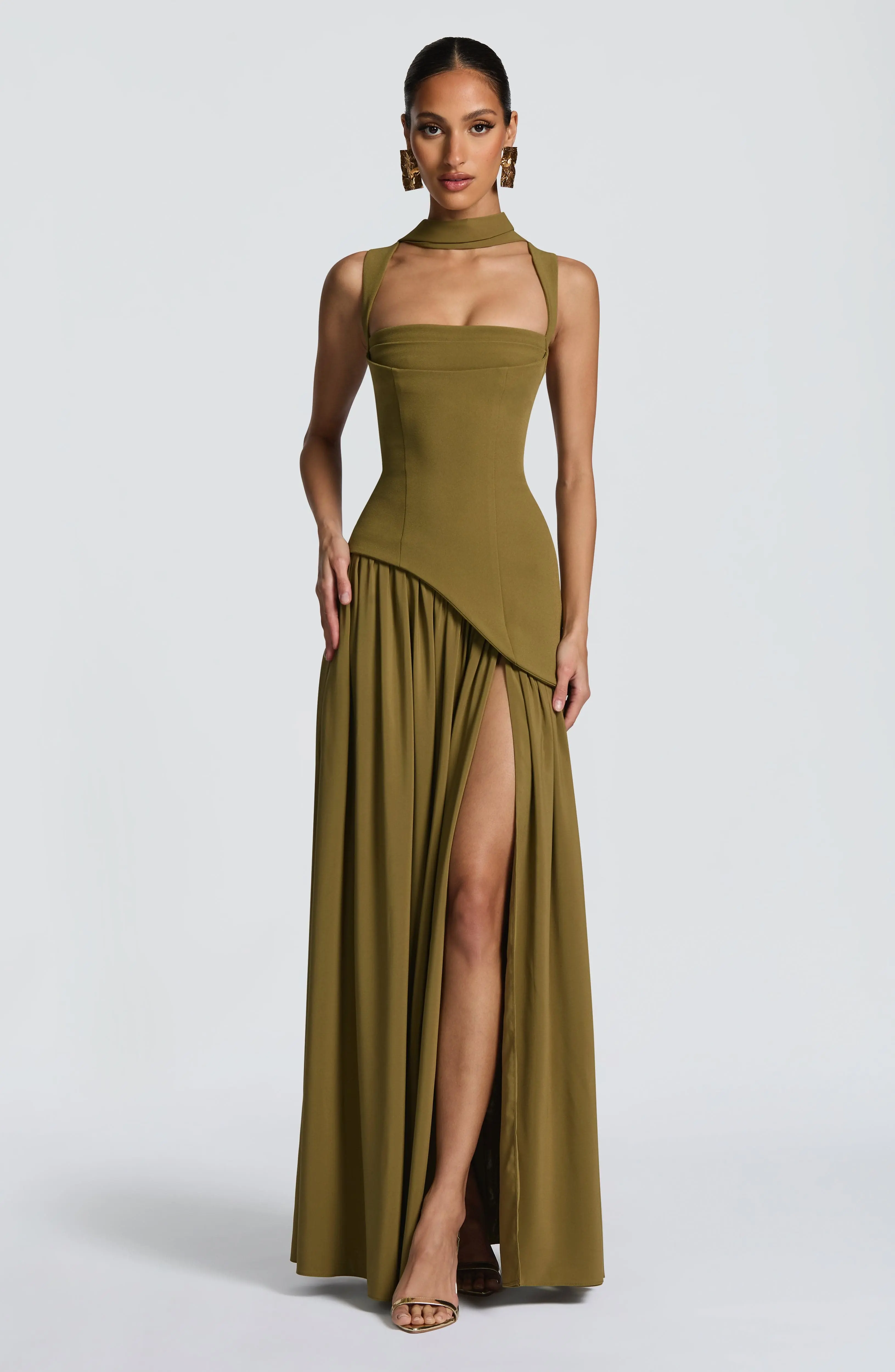 Tullulah Maxi Dress - Deep Olive - Image 10