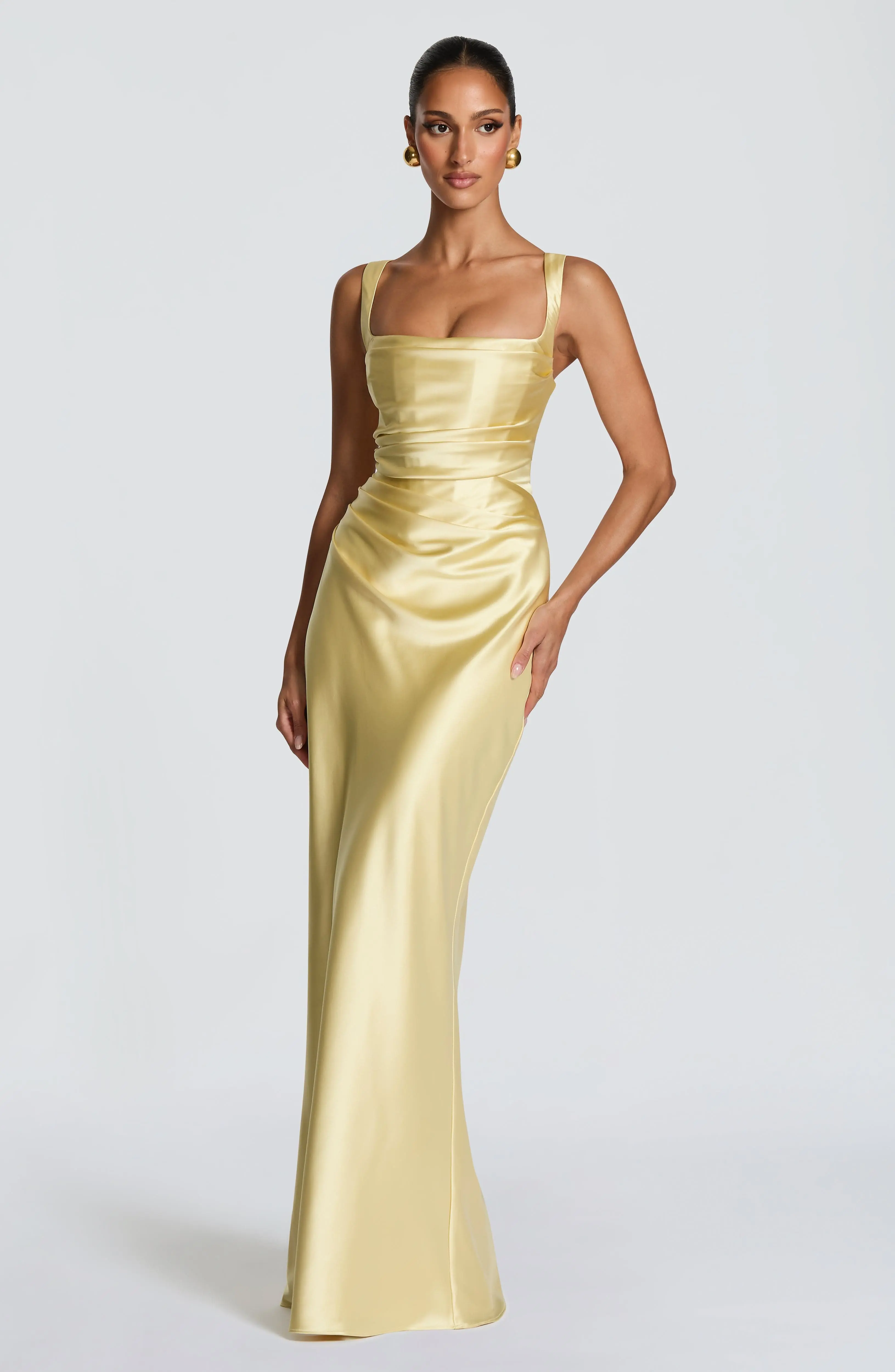 Calanthe Maxi Dress - Lemon - Image 3