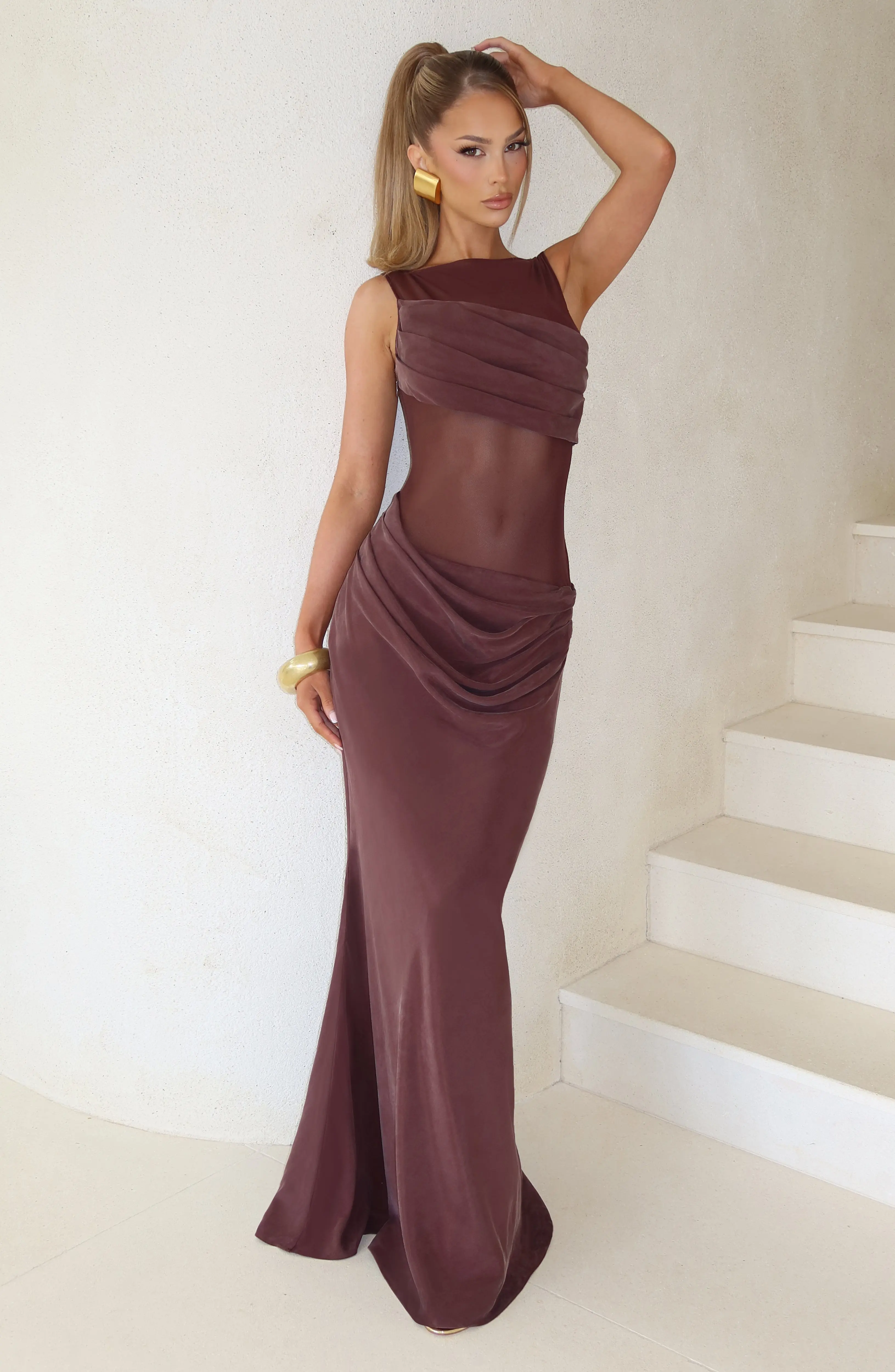 Gracelyn Maxi Dress - Plum Brown - Image 7