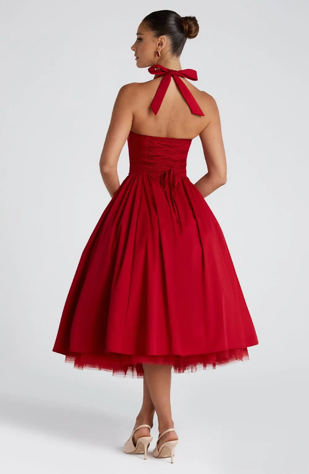 Cressida Midi Dress - Red - Image 2