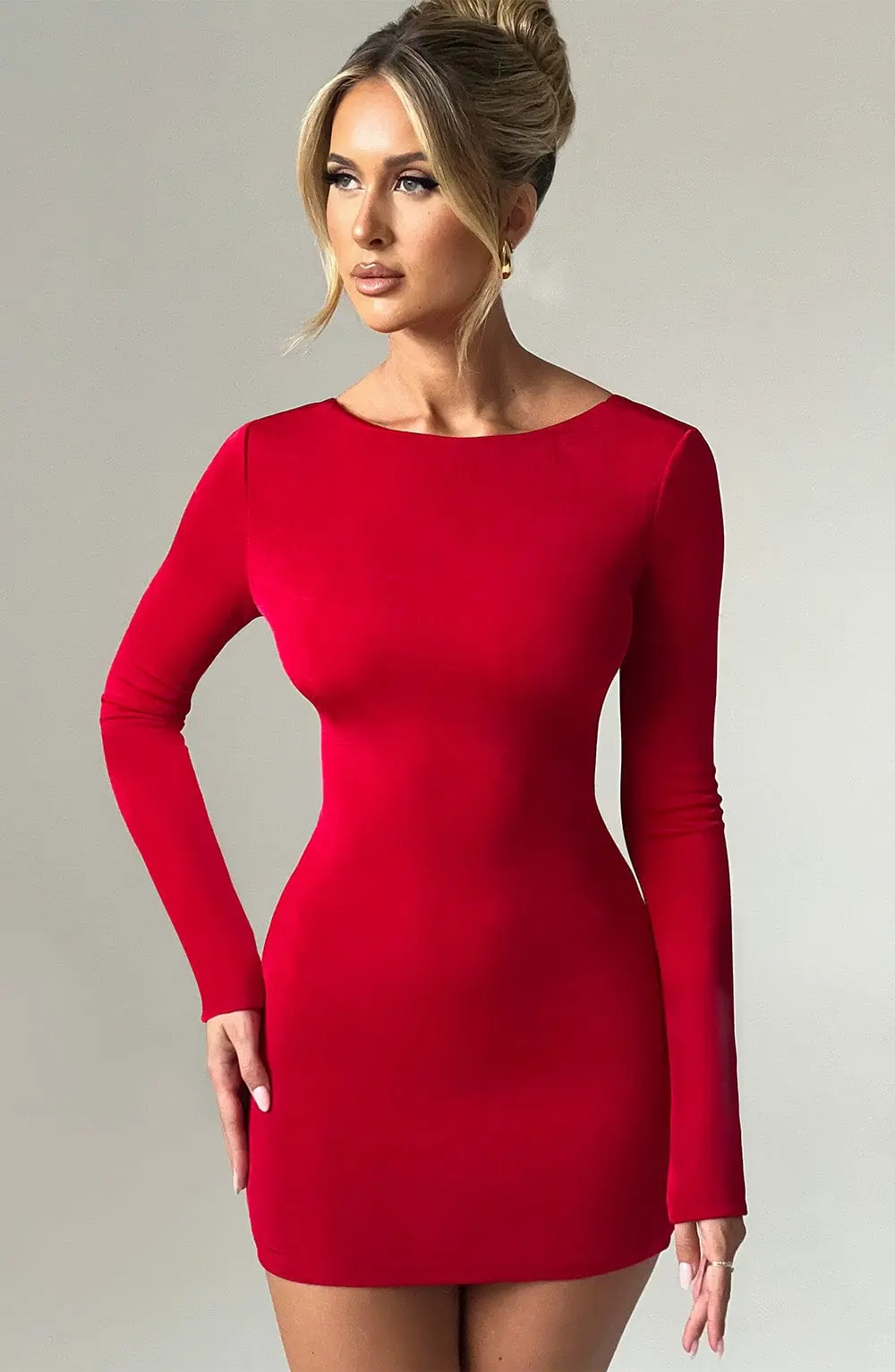 Una Mini Dress - Red - Image 3