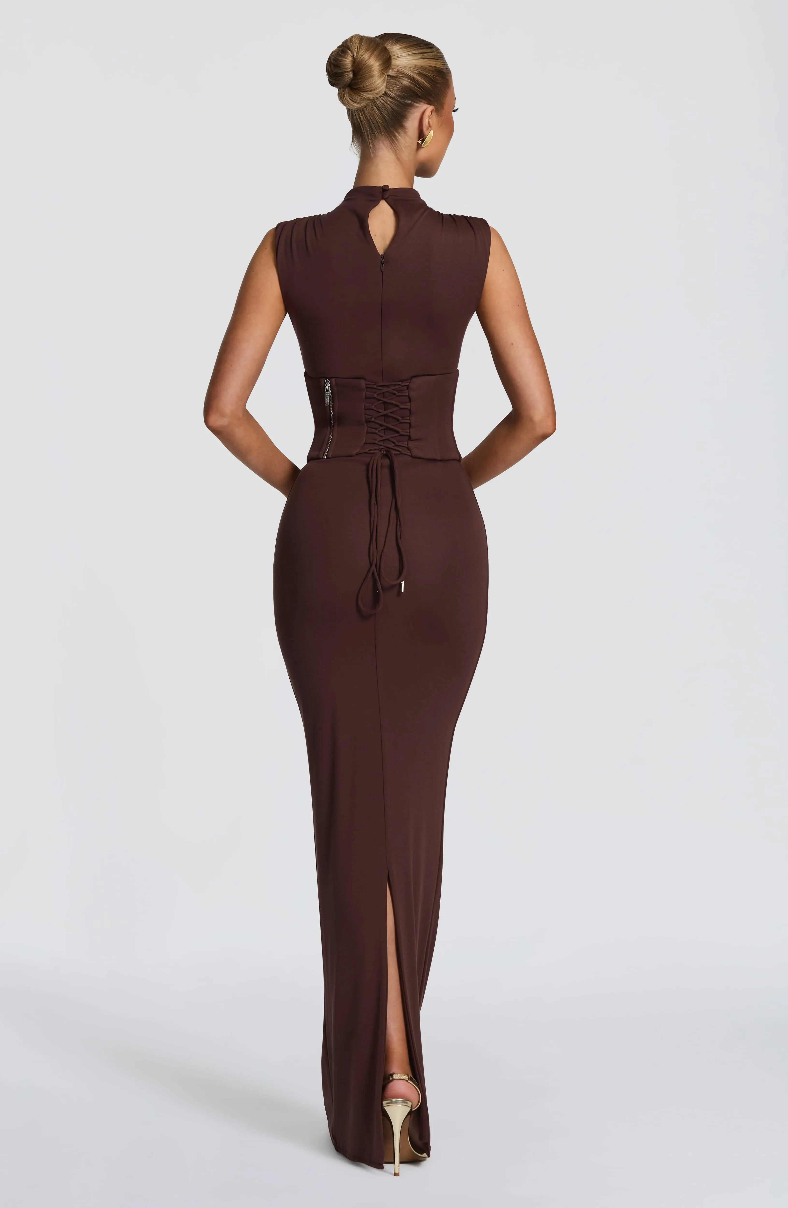 Soline Maxi Dress - Plum Brown - Image 3