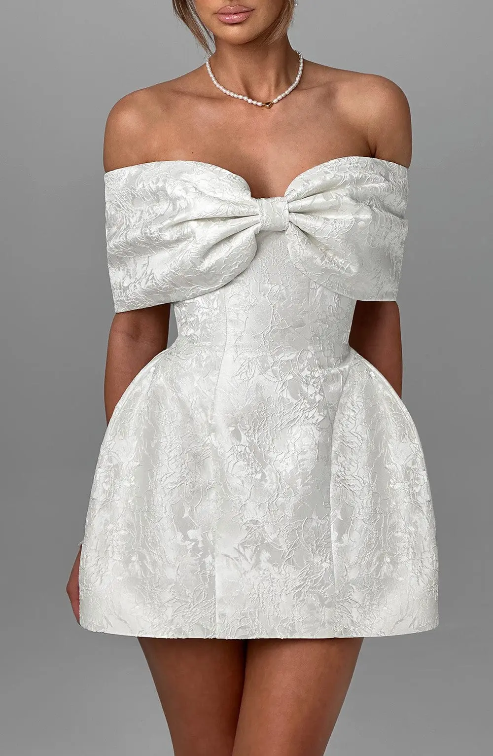 Raquel Mini Dress - Ivory - Image 3