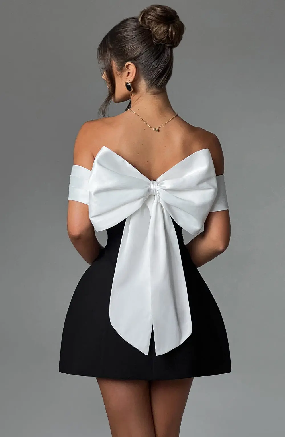 Delta Mini Dress - Black/White - Image 10