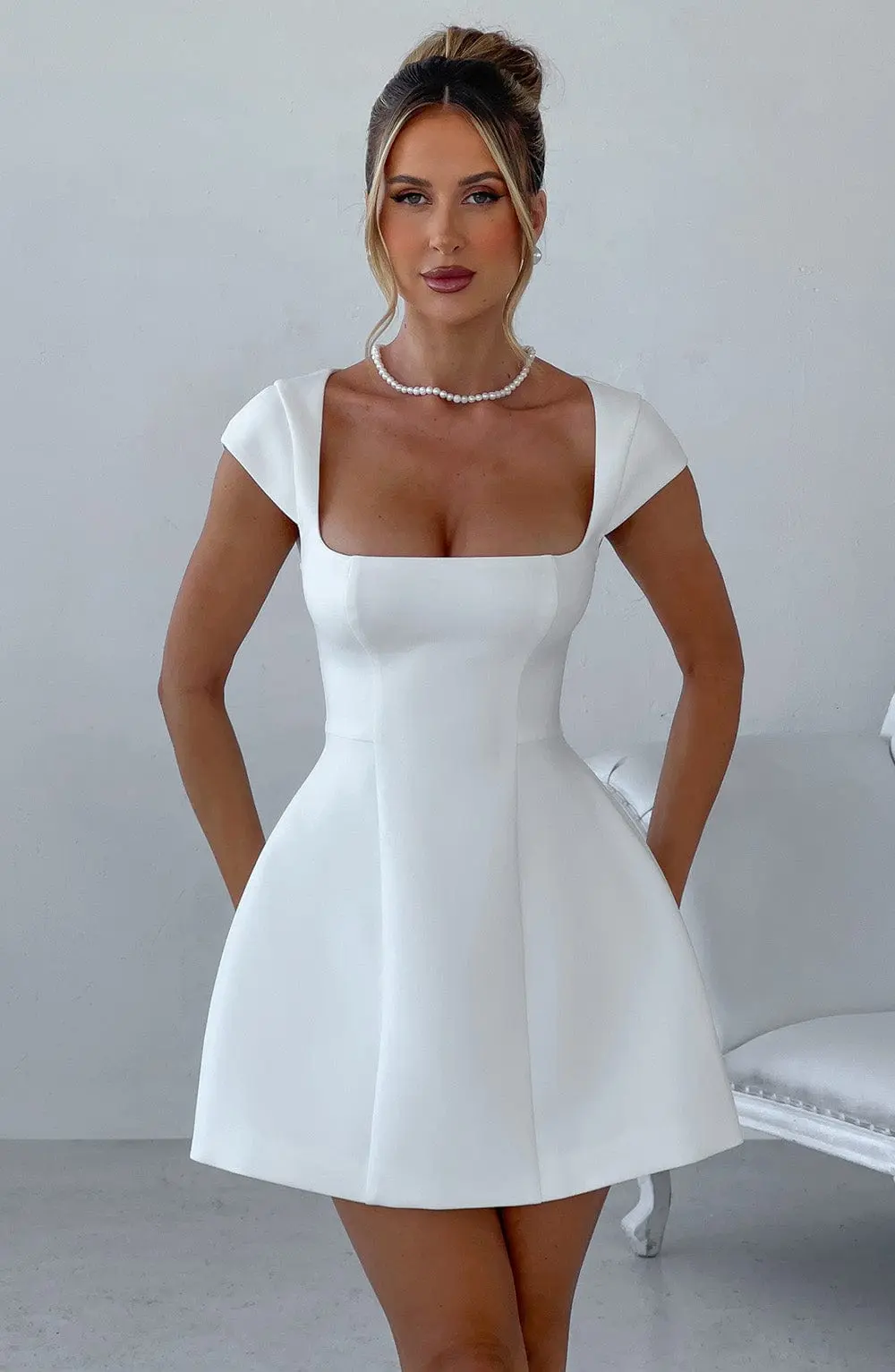 Lena Mini Dress - Ivory - Image 6