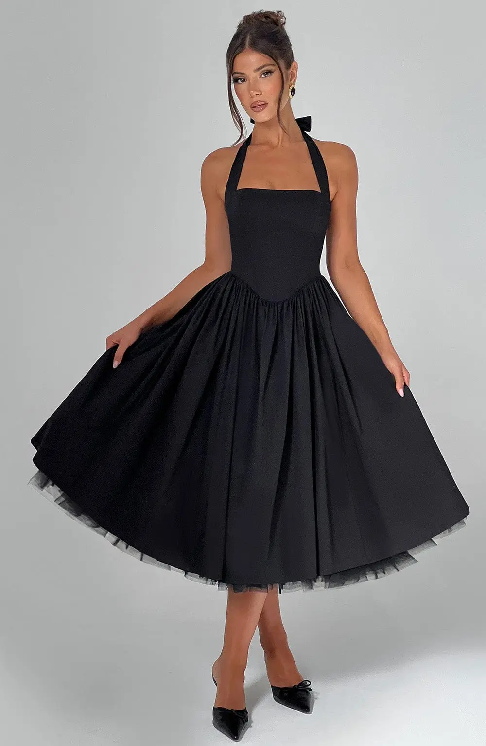 Cressida Midi Dress - Black - Image 10