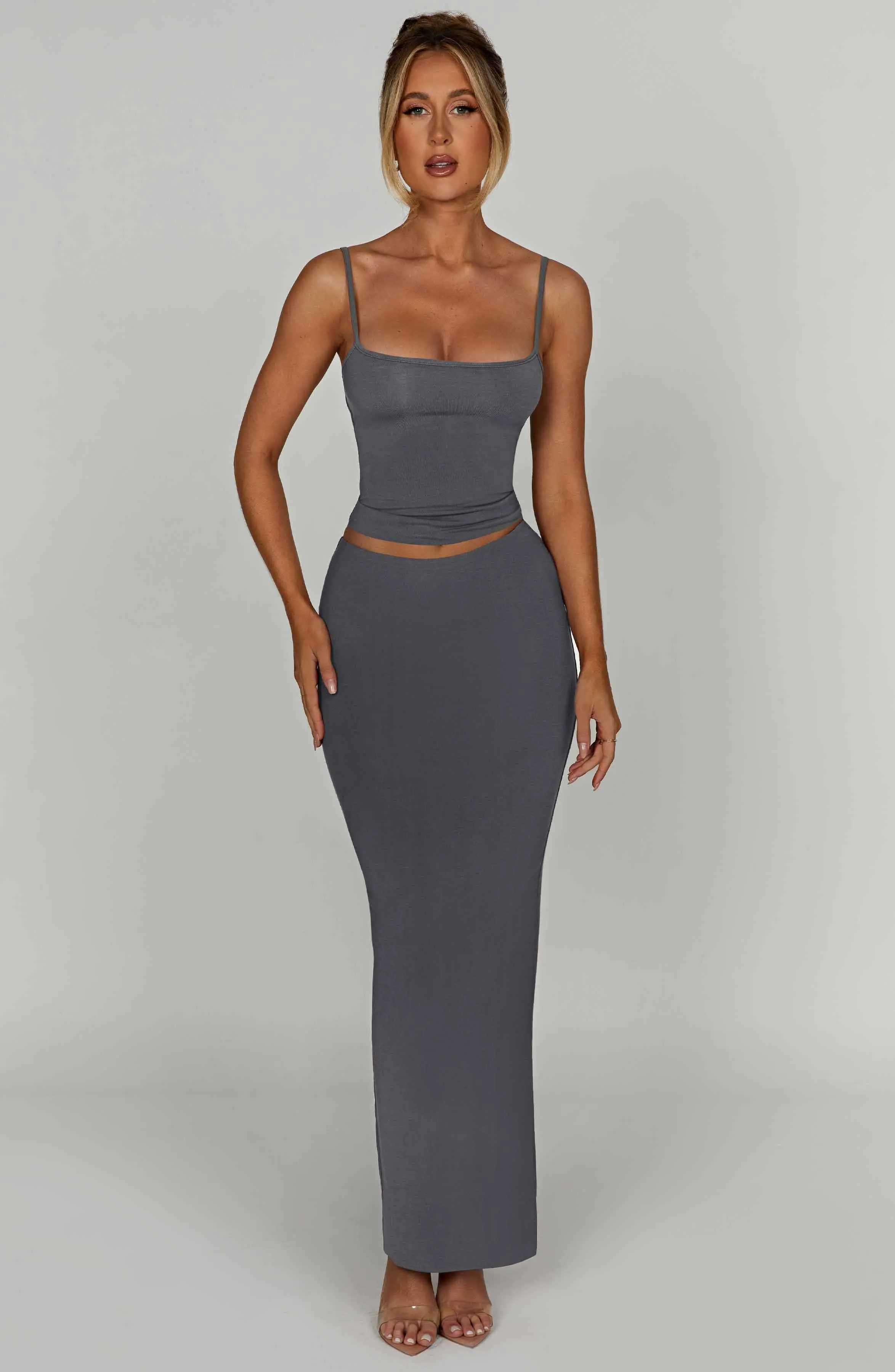 Yazmin Maxi Skirt - Charcoal - Image 7