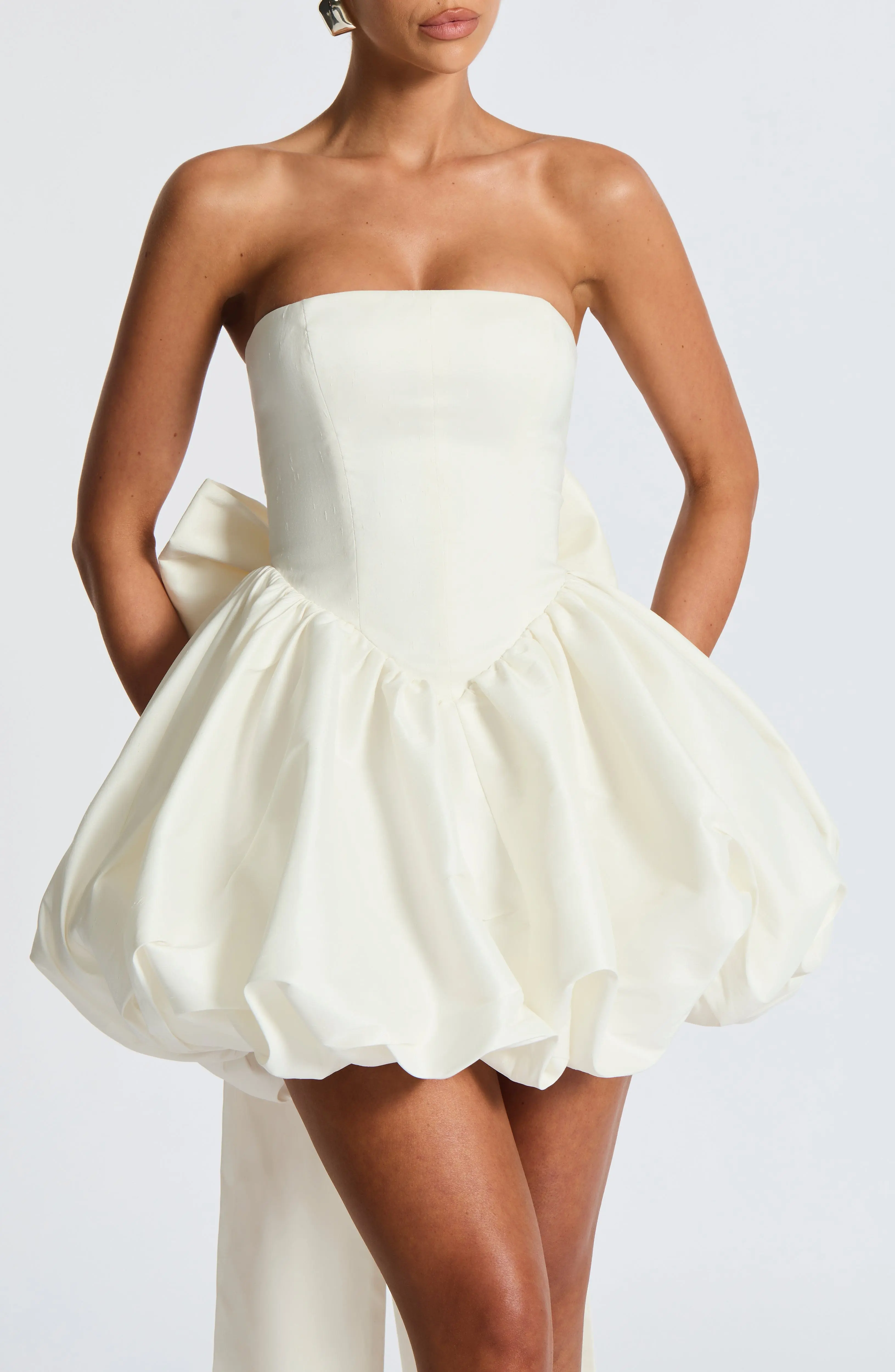 Lotus Mini Dress - Ivory - Image 5