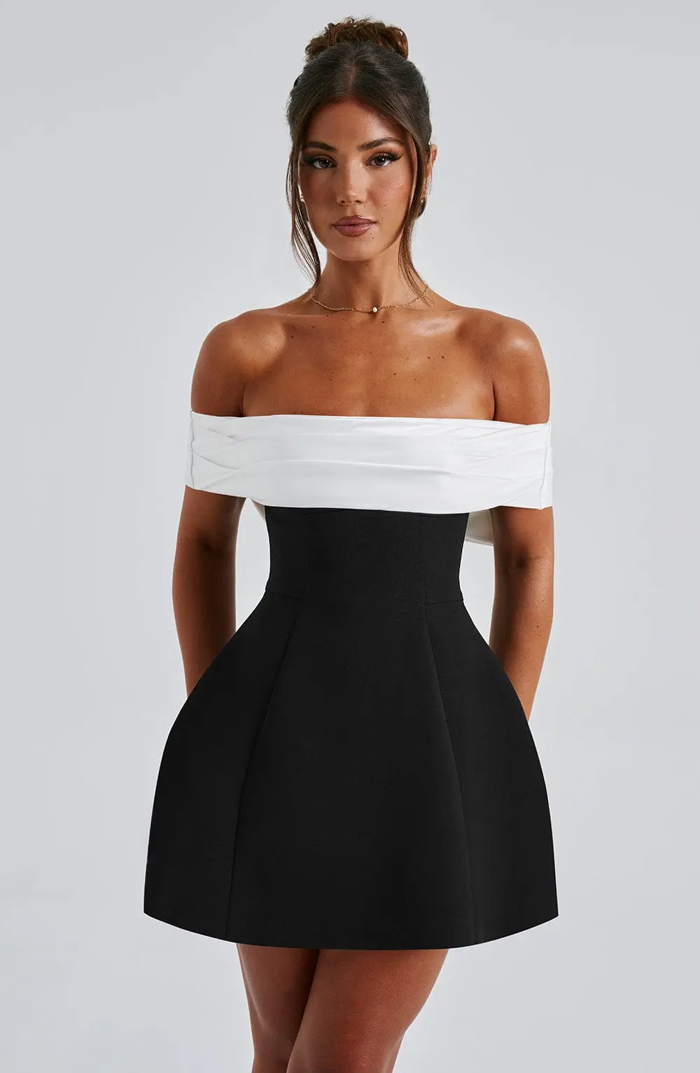 Delta Mini Dress - Black/White - Image 5