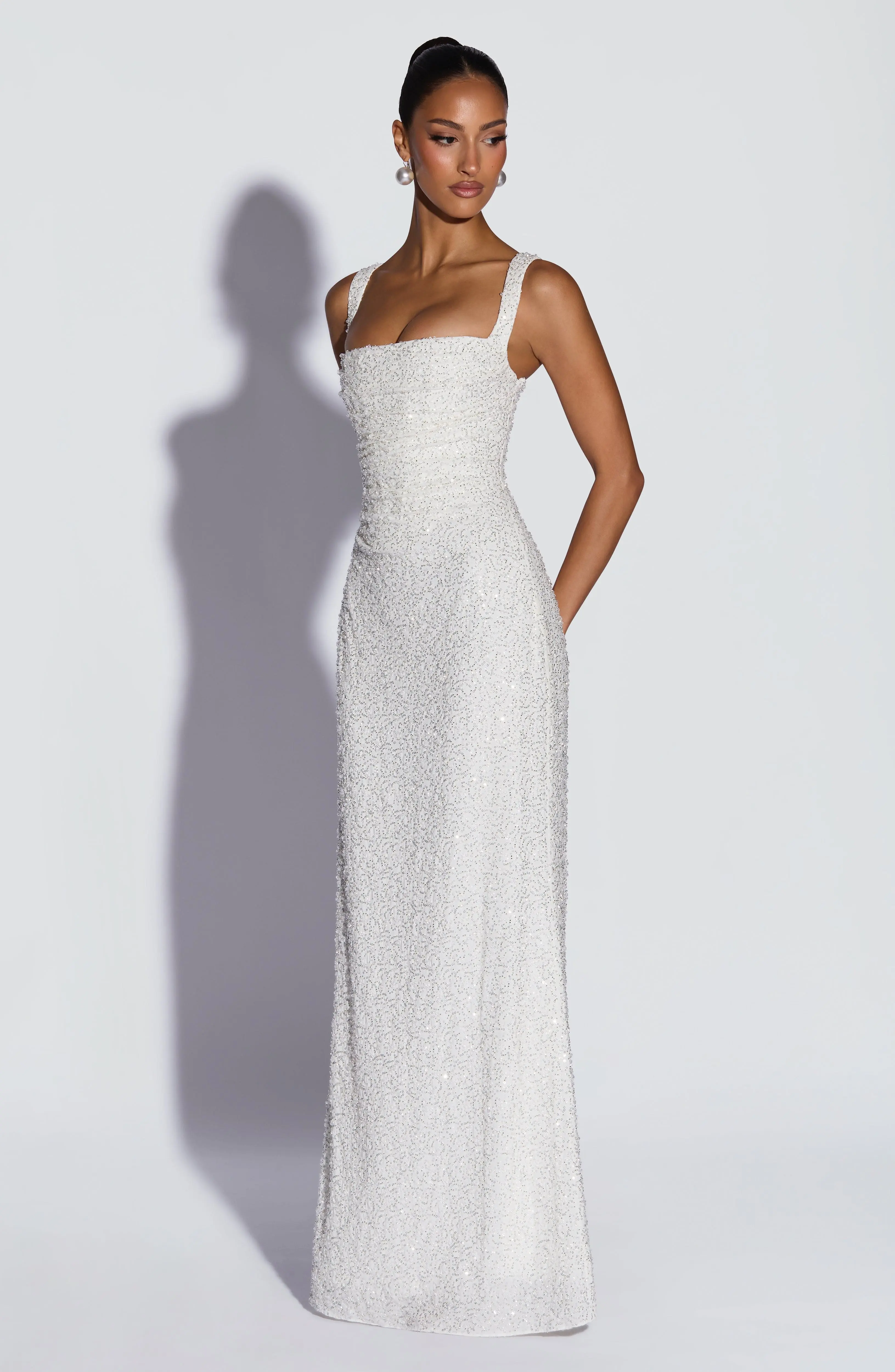 Calanthe Maxi Dress - Ivory Sparkle - Image 5