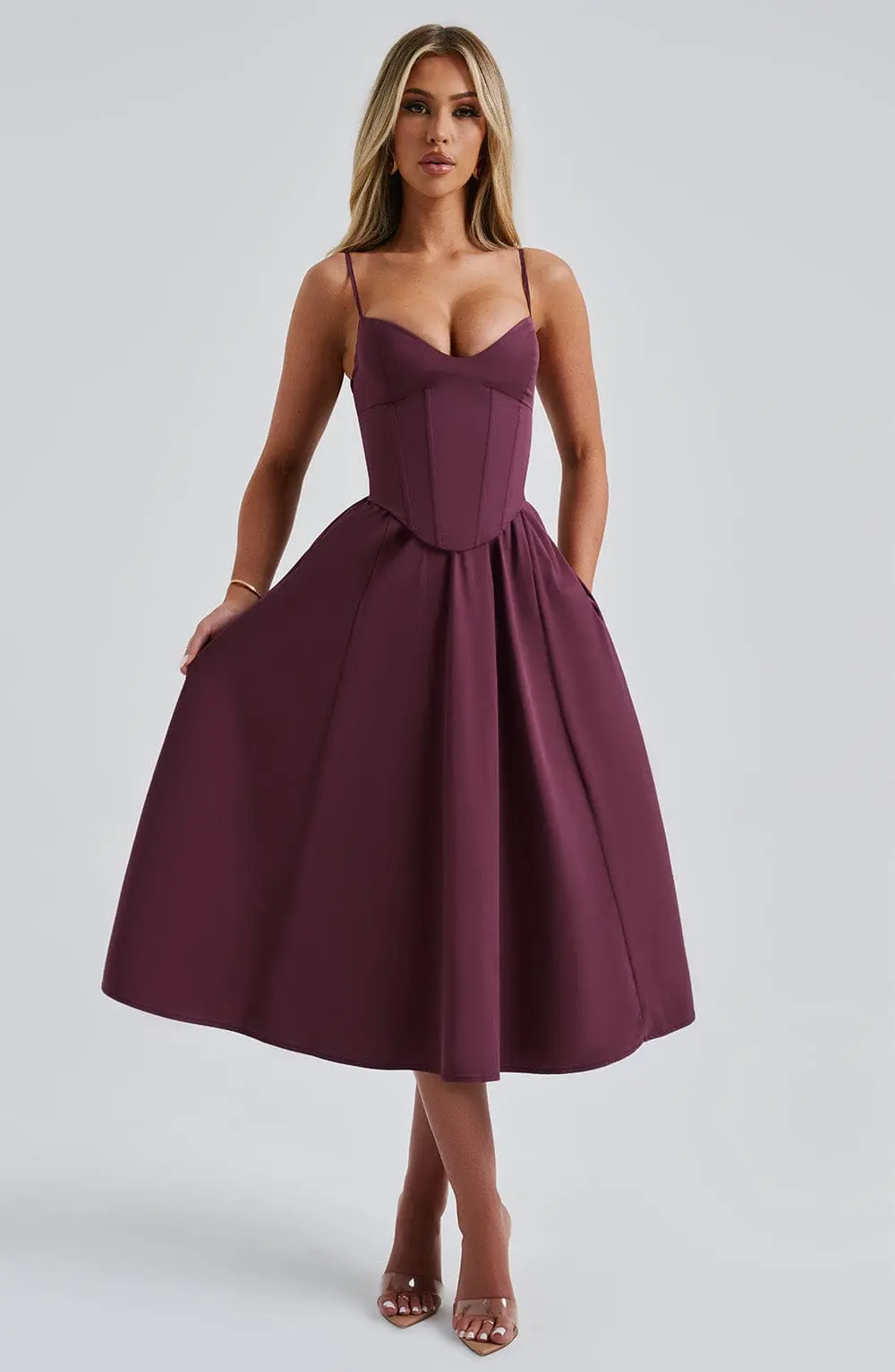 Mariella Midi Dress - Cherry Lacquer - Image 7