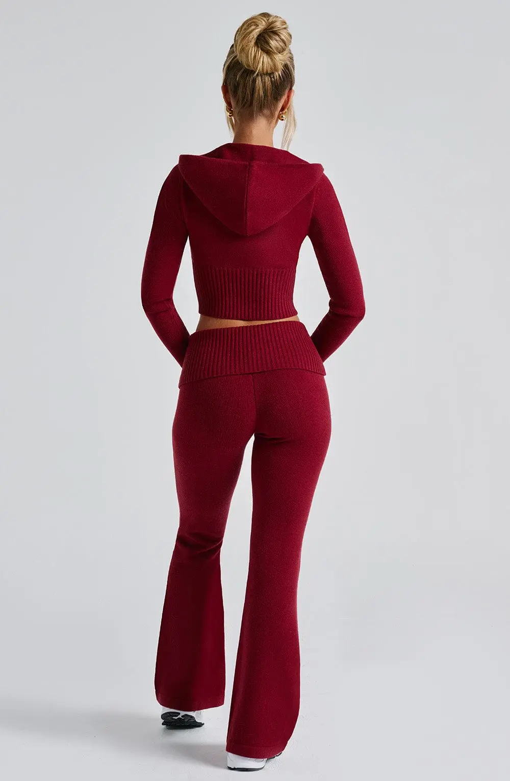 Portia Knit Hoodie - Red - Image 5