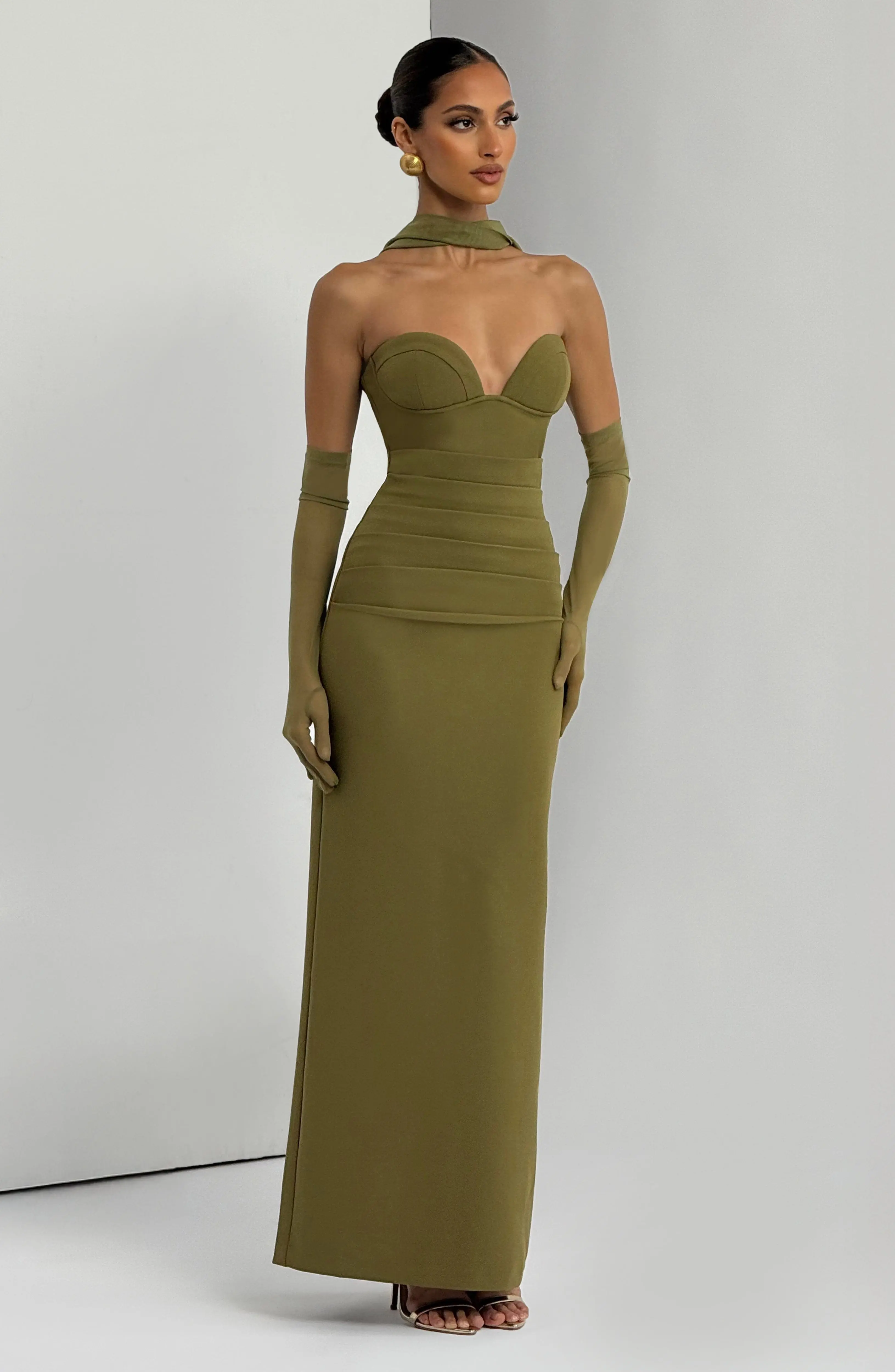 Lindsey Maxi Dress - Deep Olive - Image 6