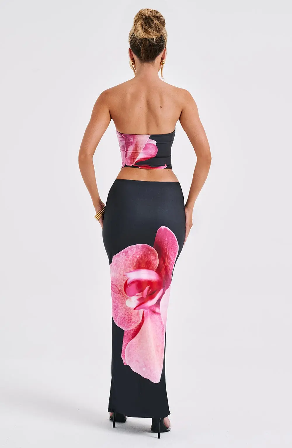 Allegra Maxi Skirt - Black Floral Print - Image 2