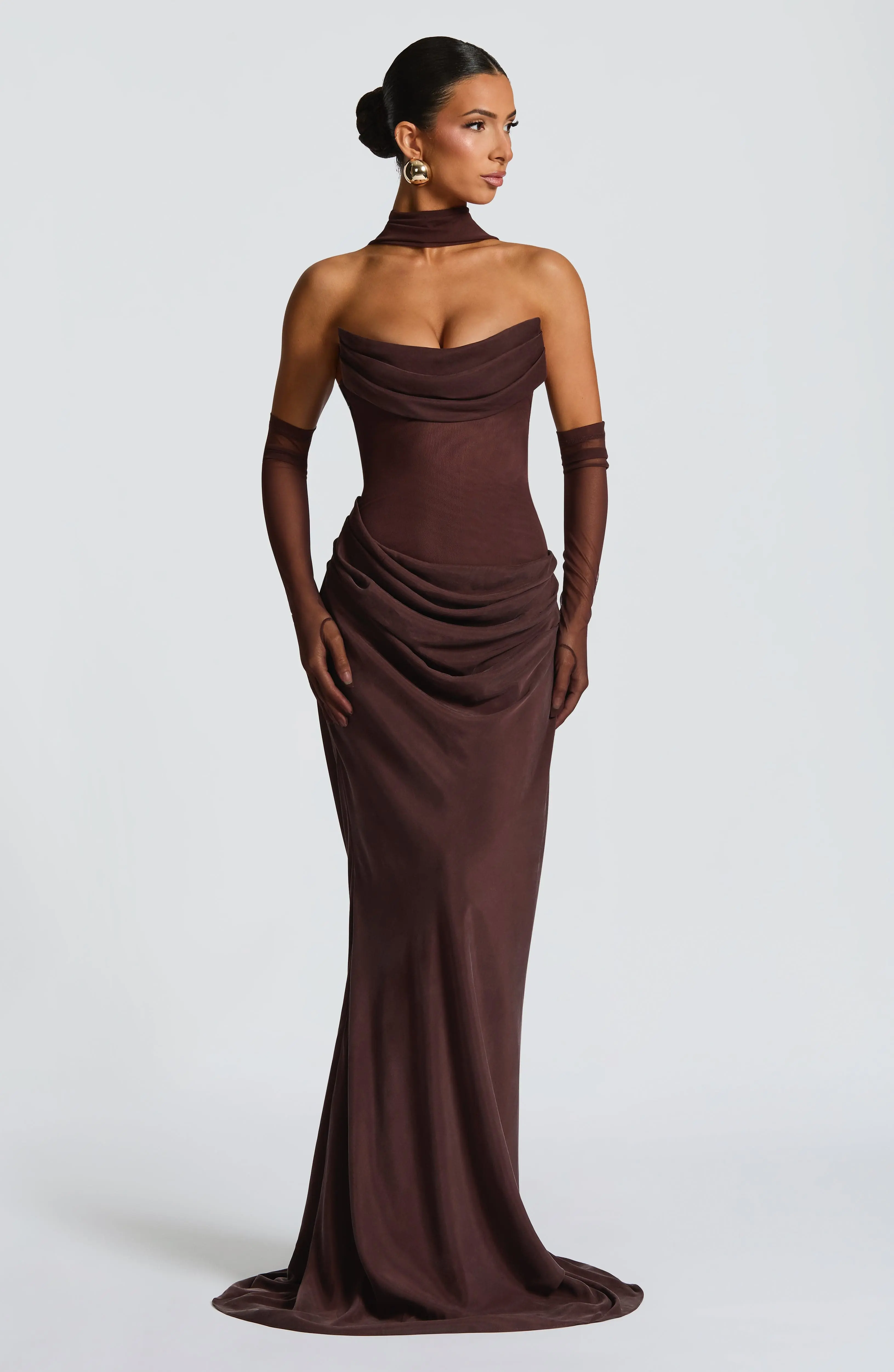 Liora Maxi Dress - Plum Brown - Image 3