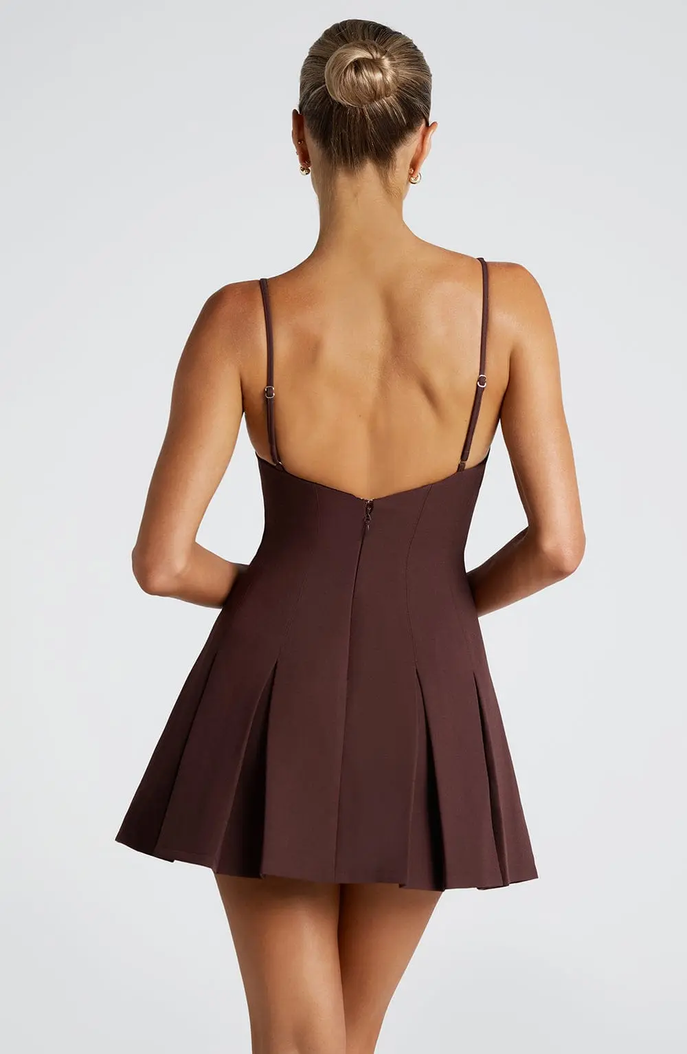 Rory Mini Dress - Plum Brown - Image 5