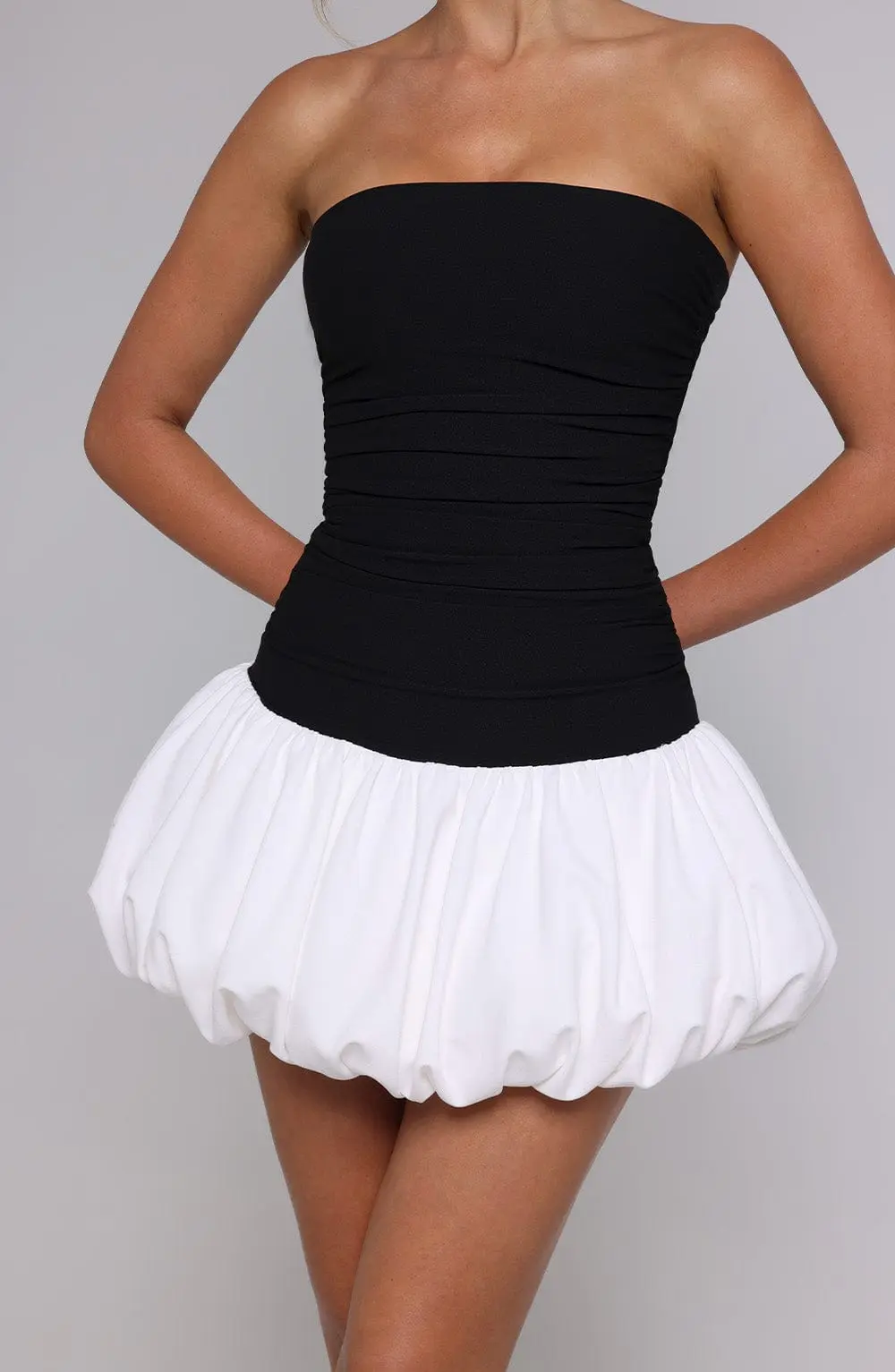 Gemma Mini Dress - Black/White - Image 8