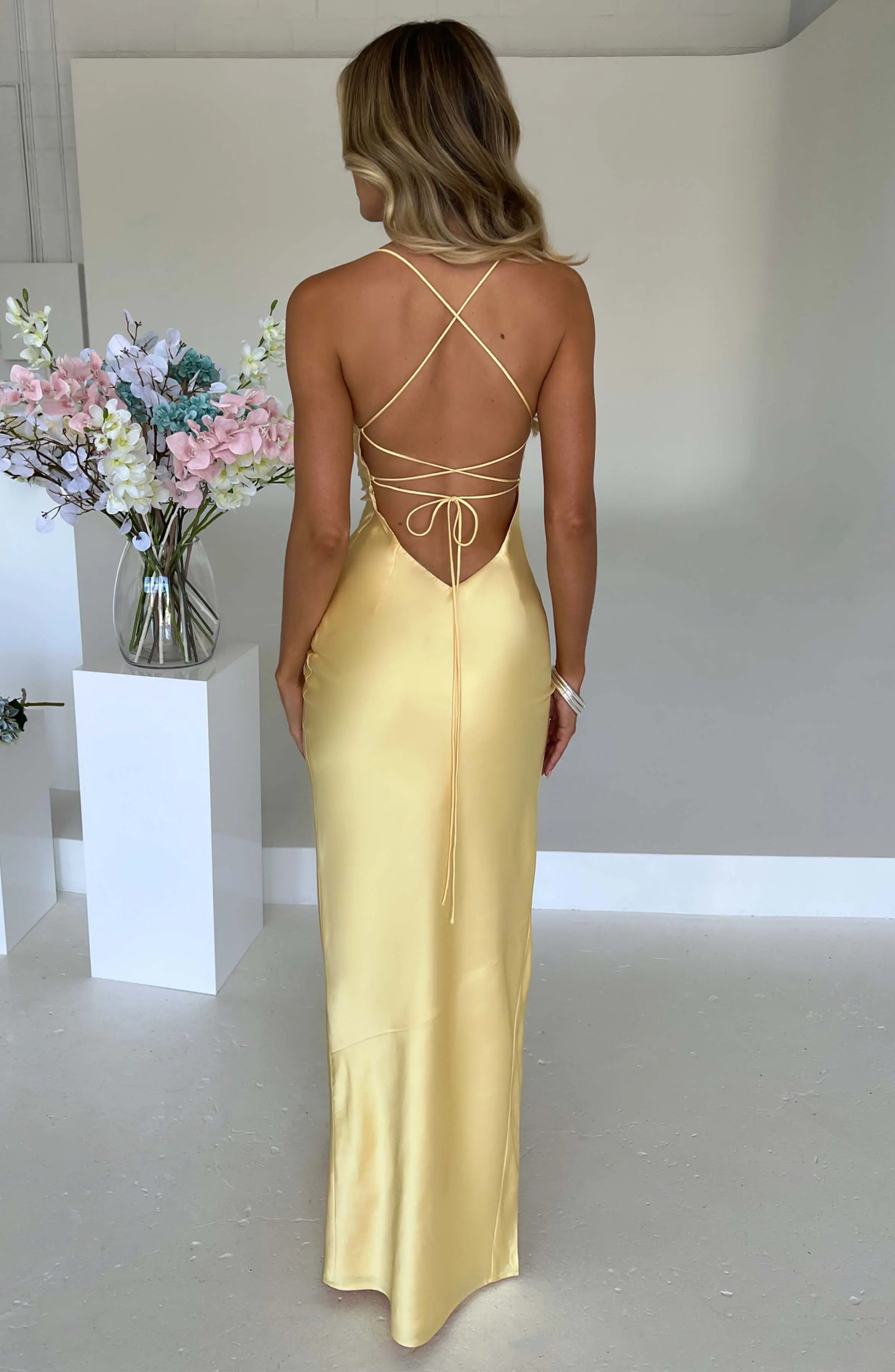 Misha Maxi Dress - Lemon - Image 2