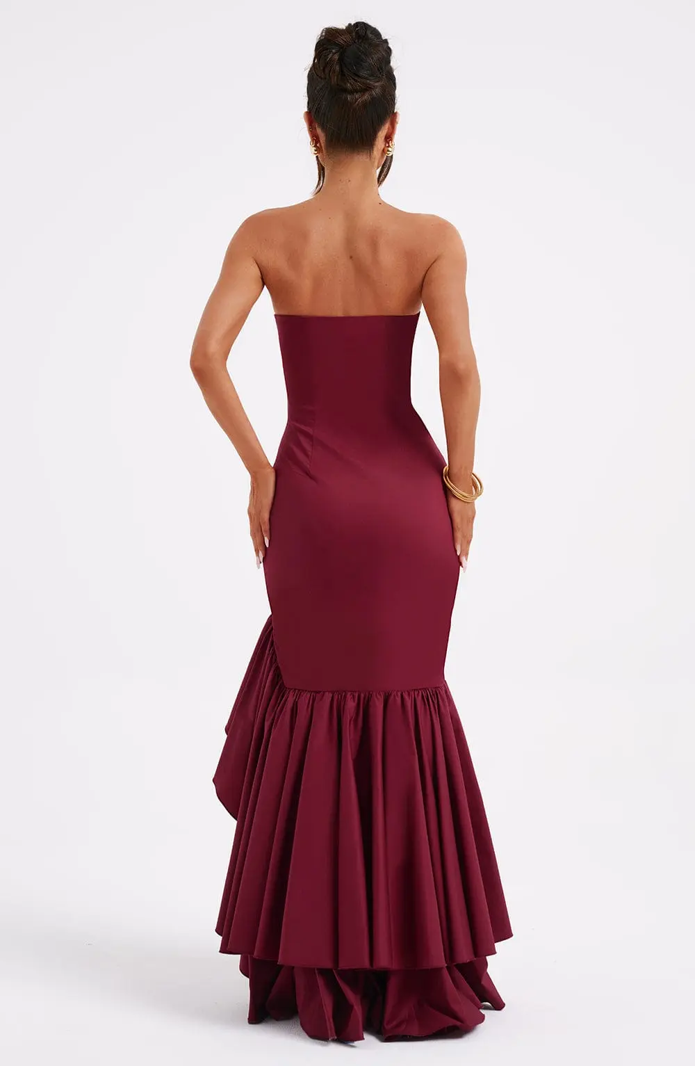 Angelina Maxi Dress - Burgundy - Image 3