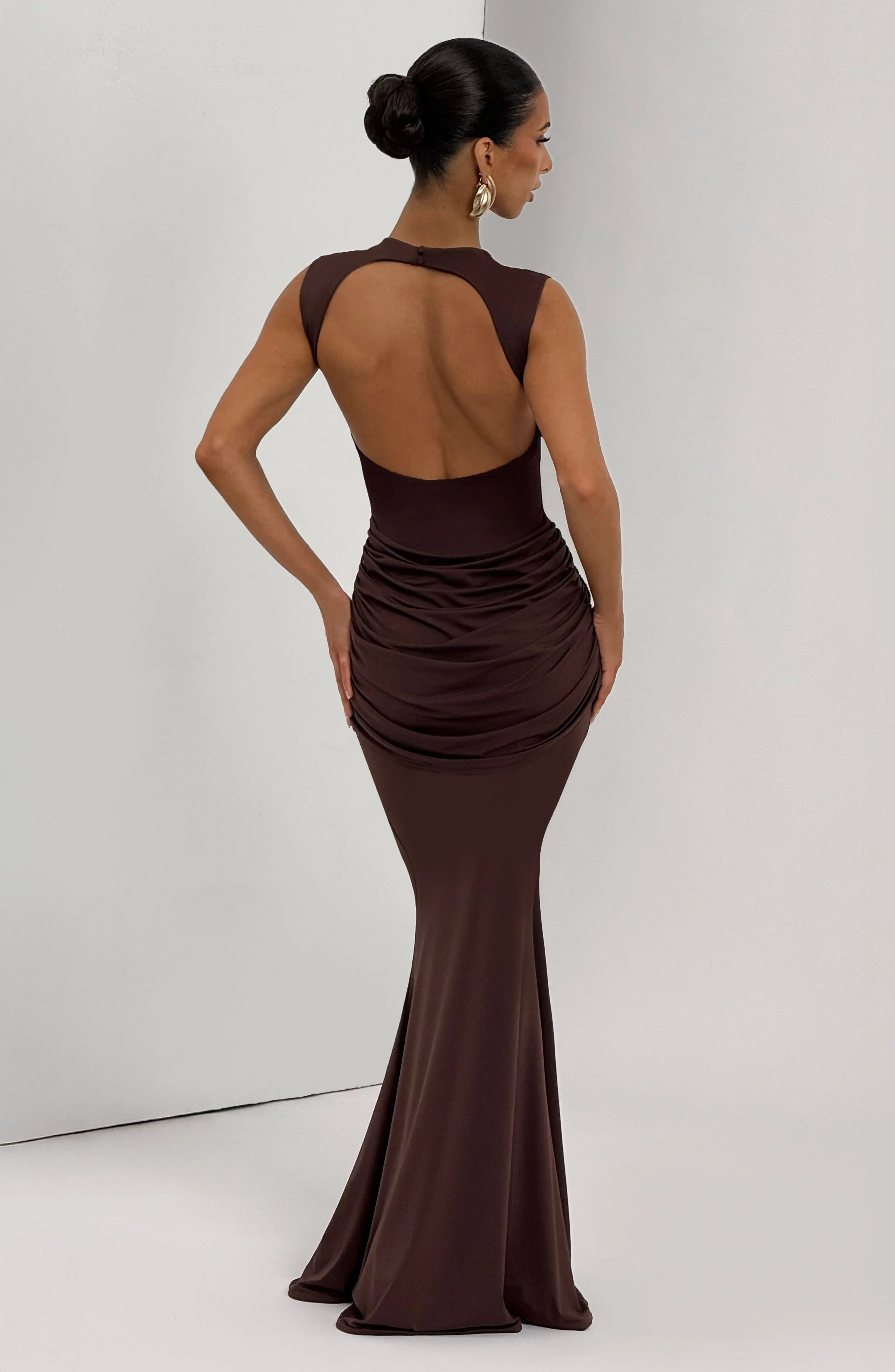 Lorenza Maxi Dress - Plum Brown - Image 9