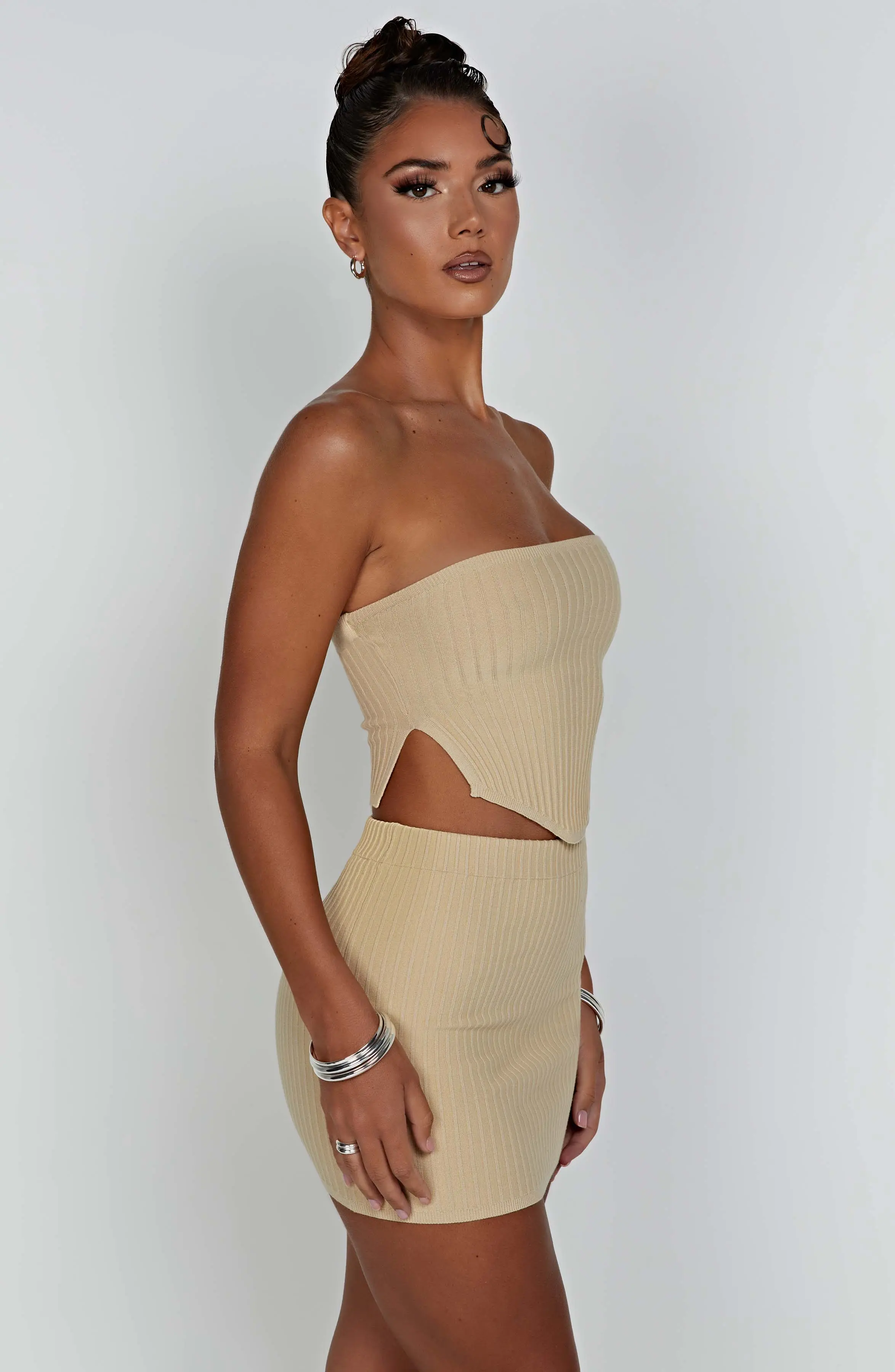 Jaz Mini Skirt - Beige - Image 5