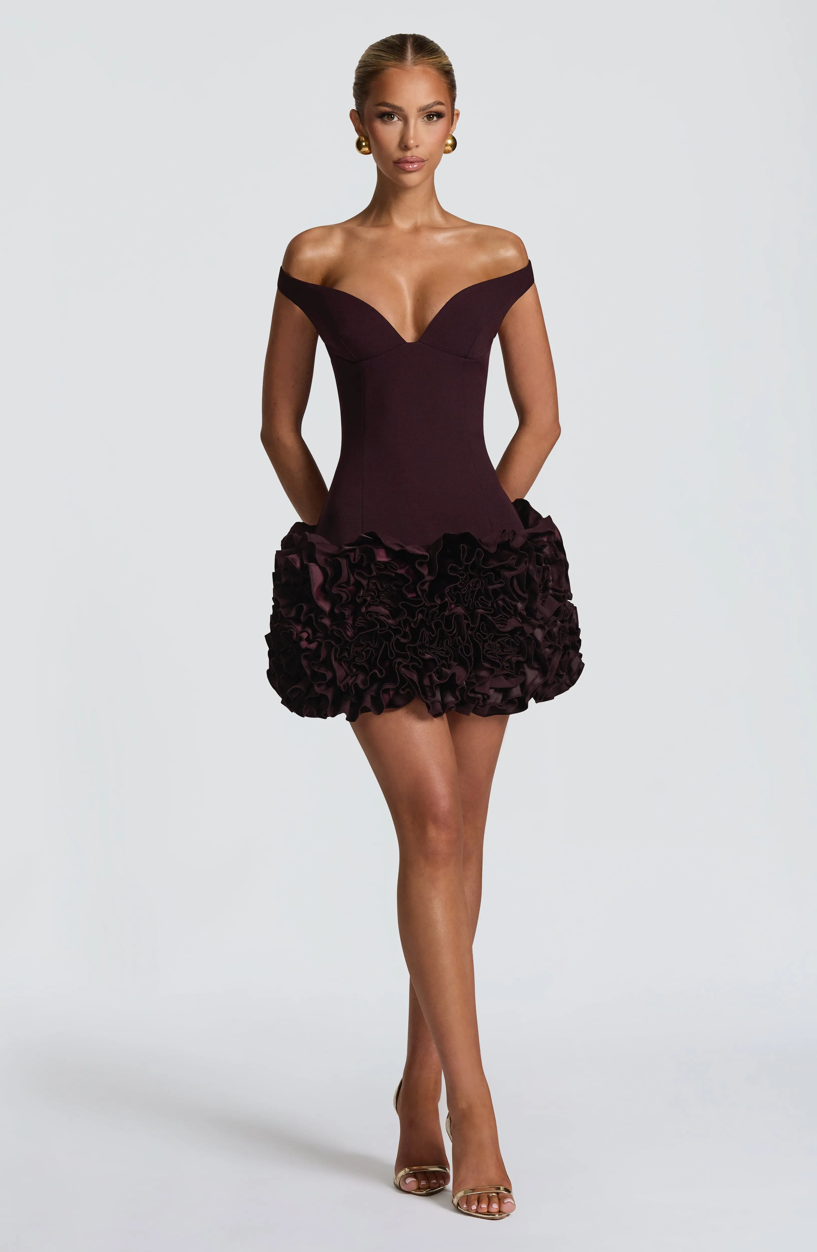 Aveta Mini Dress - Plum - Image 7