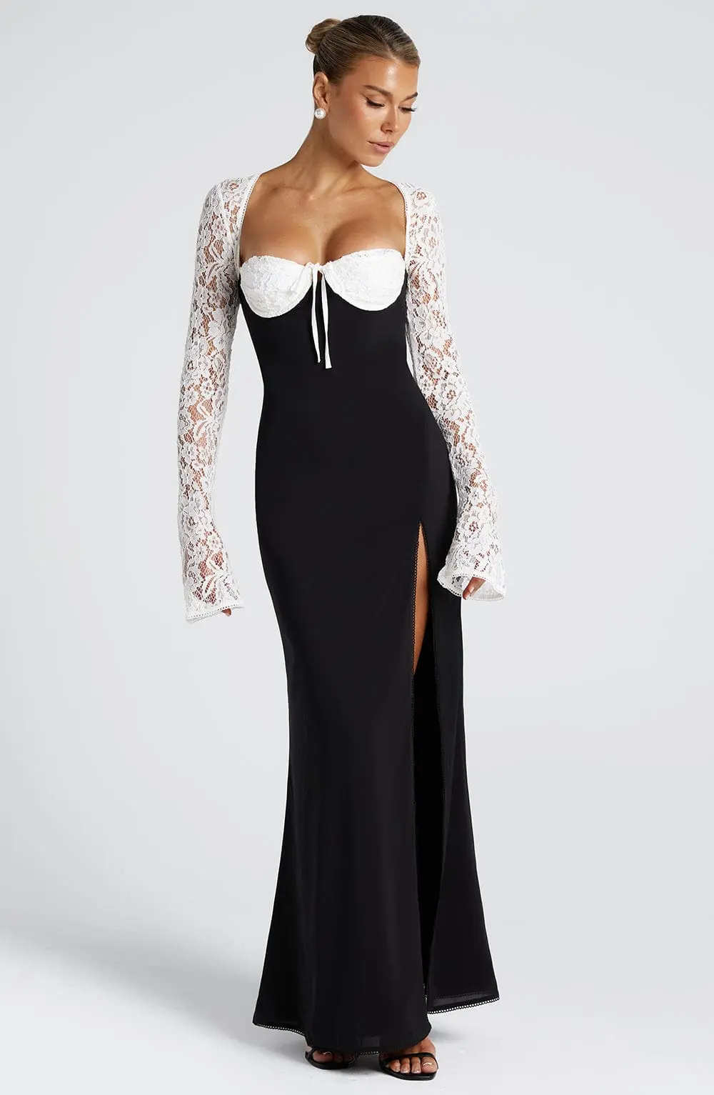 Aria Maxi Dress - Black/White - Image 5