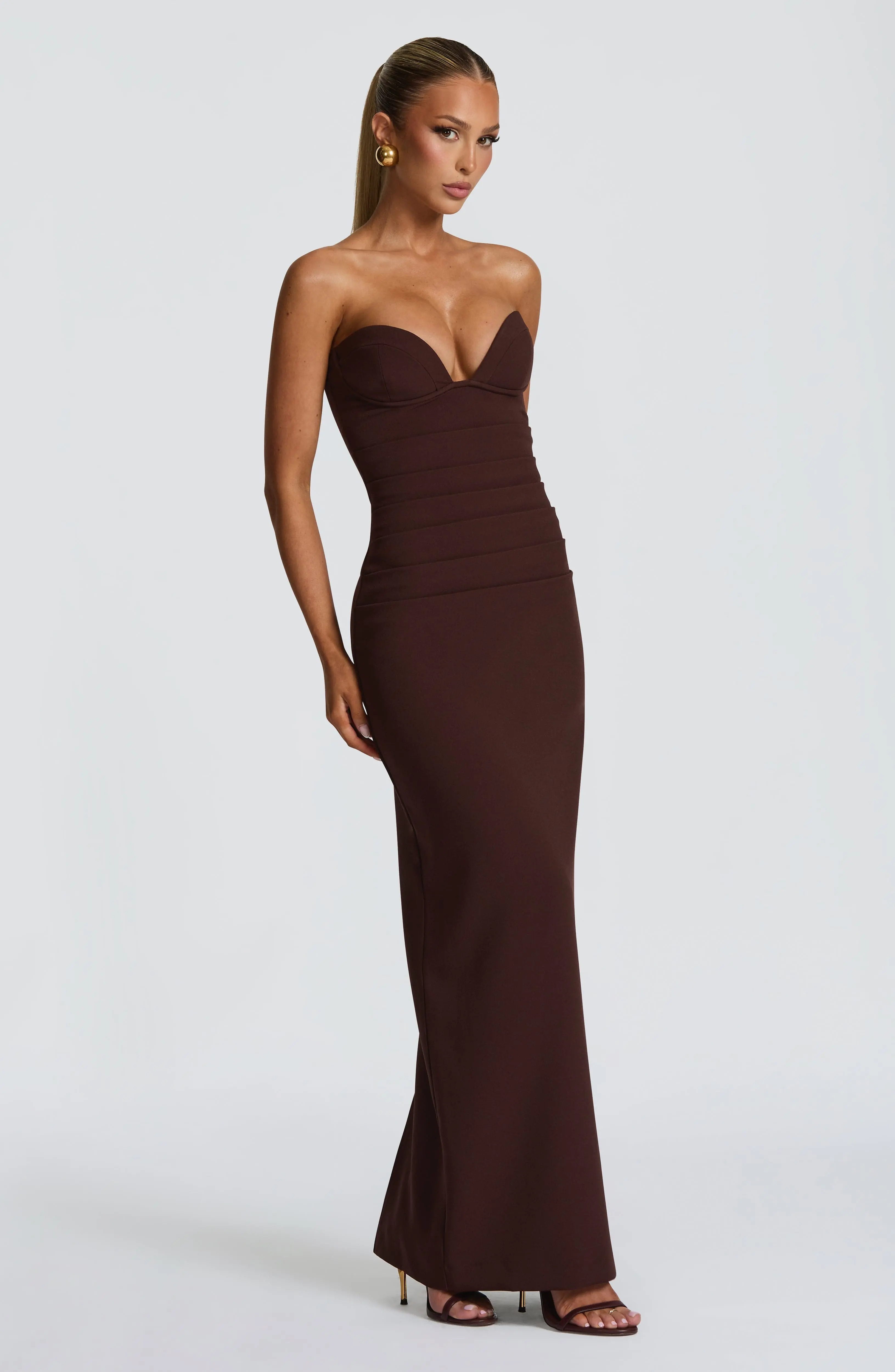 Lindsey Maxi Dress - Plum Brown - Image 6