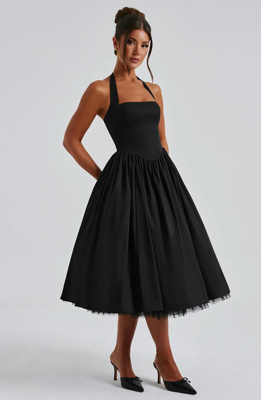 Cressida Midi Dress - Black - Image 6