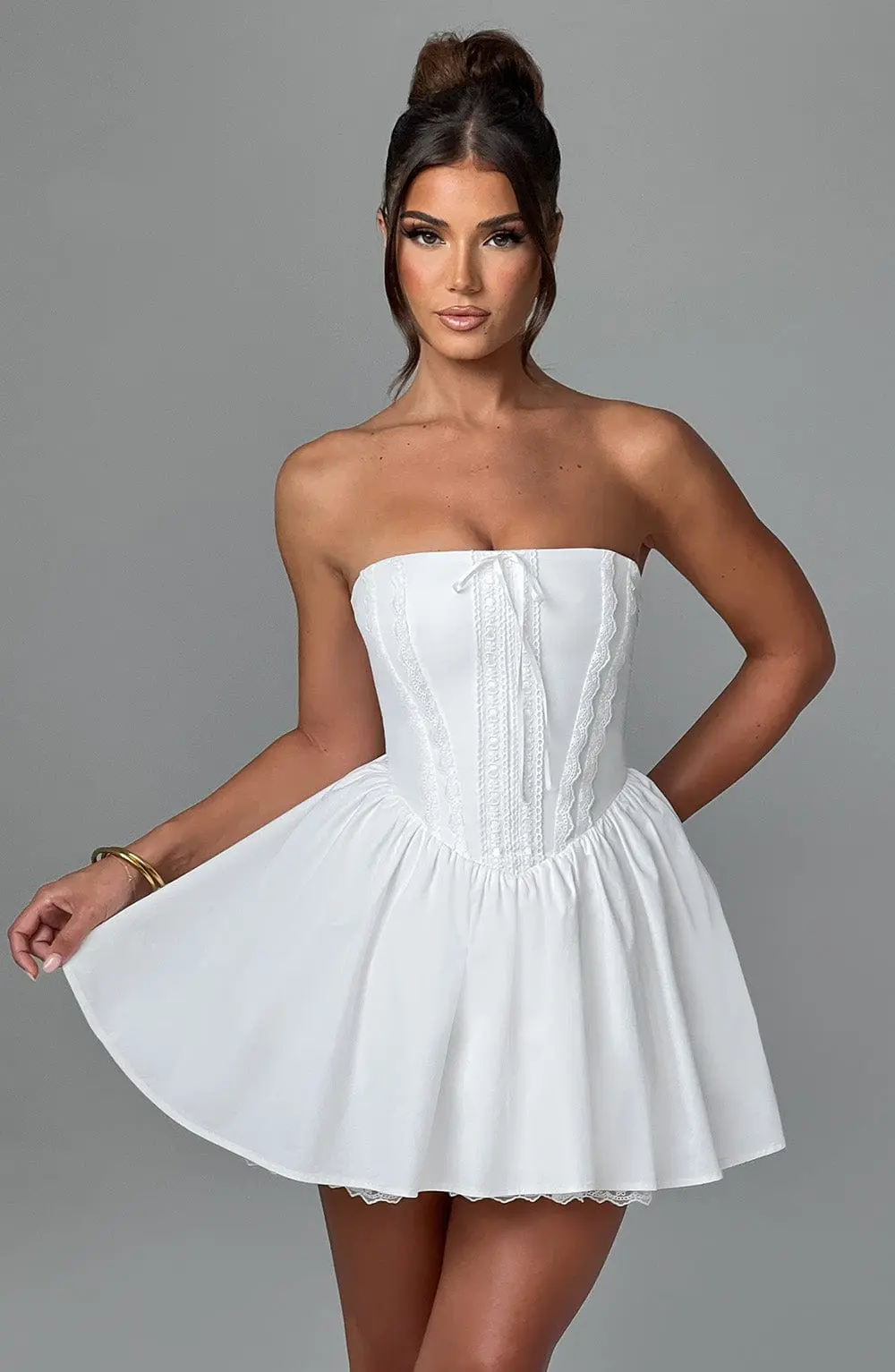 Evie Mini Dress - Ivory - Image 7