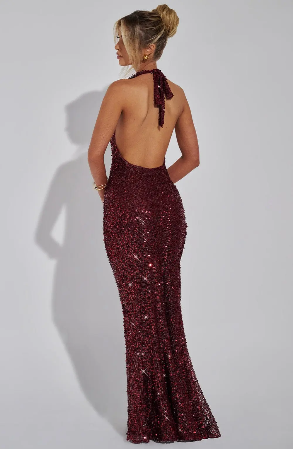 Lorena Maxi Dress - Wine Lined - Image 9