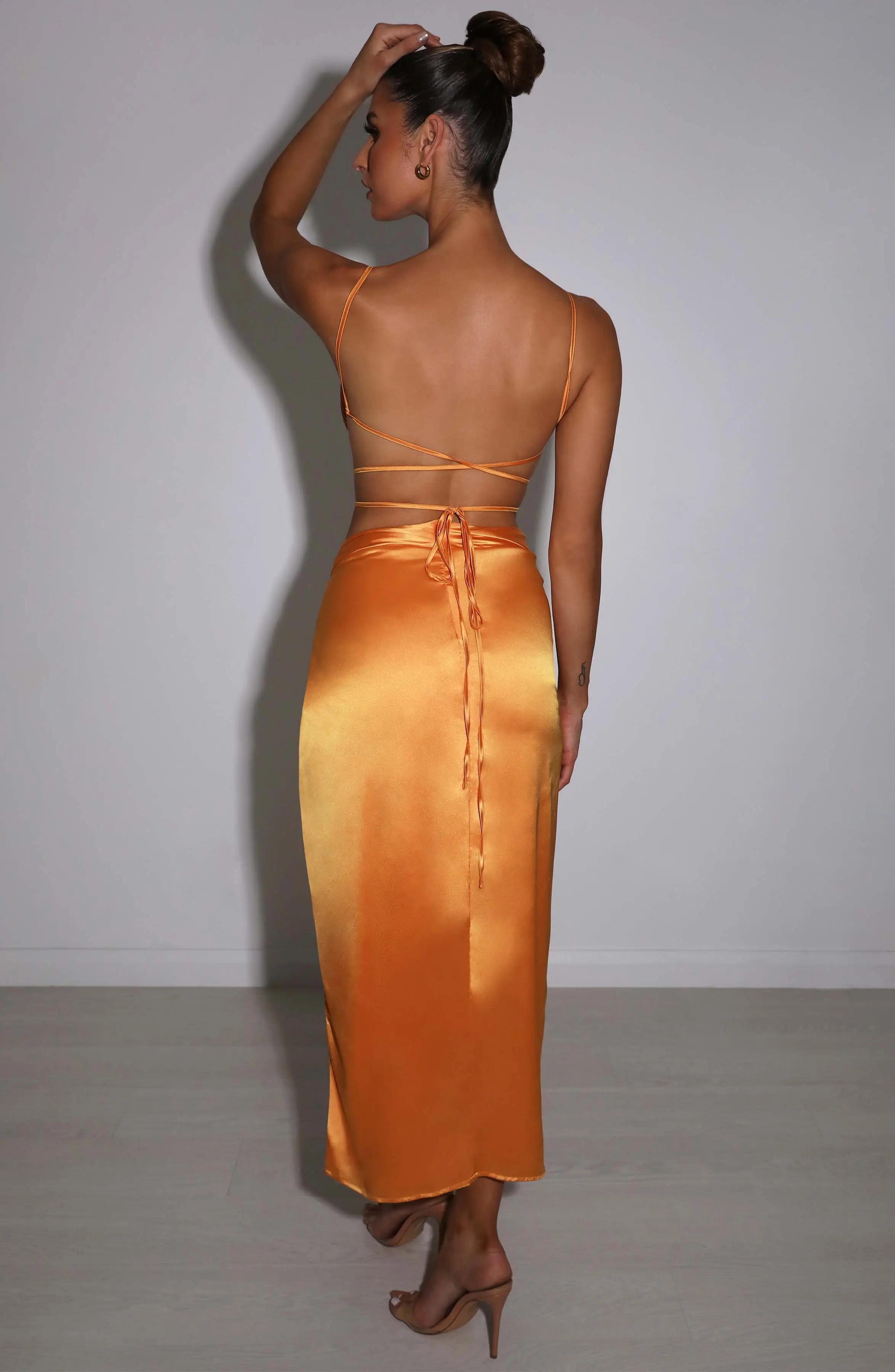 Sienna Maxi Skirt - Tangerine - Image 3
