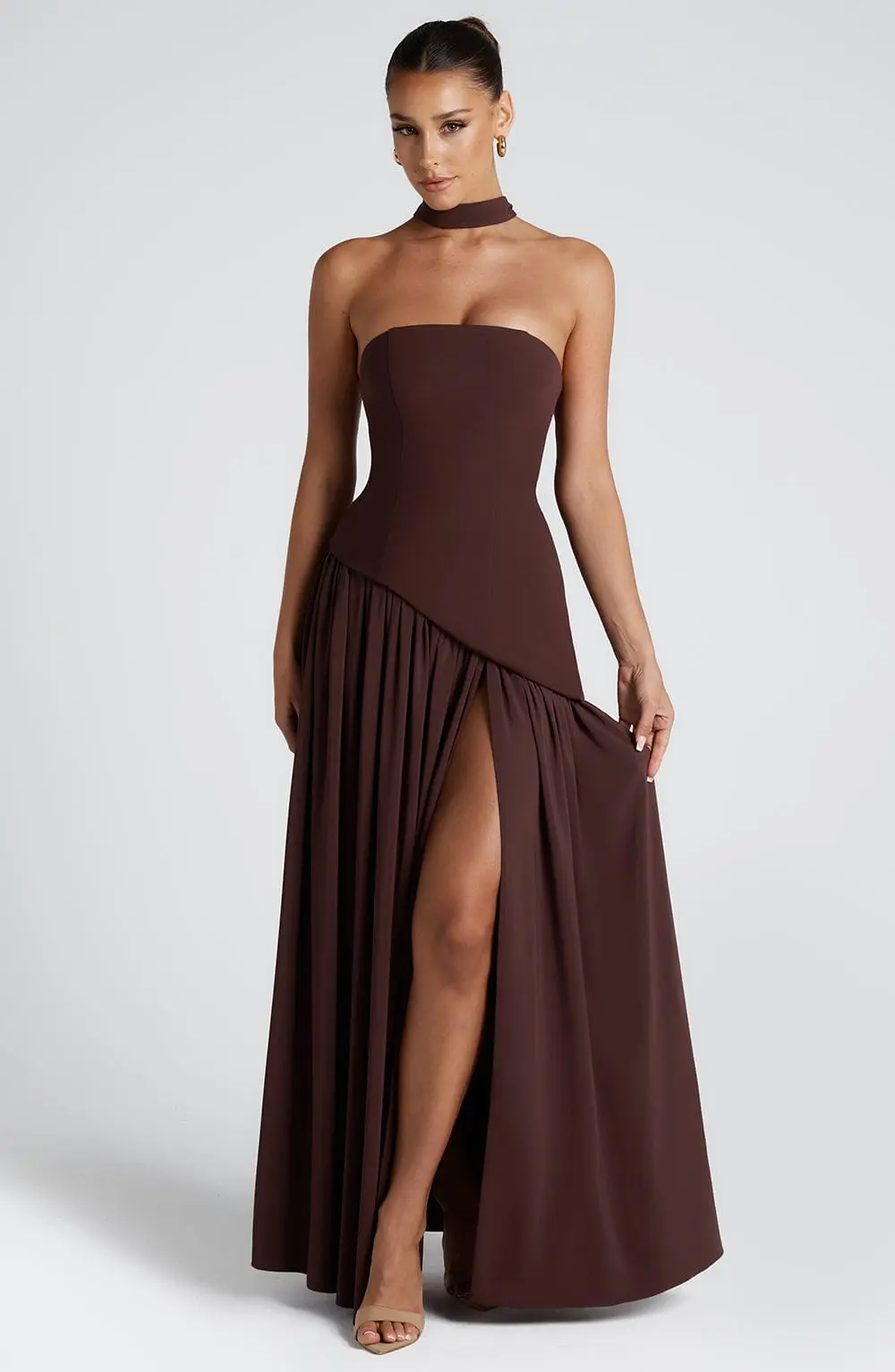 Maliyah Maxi Dress - Plum Brown - Image 8