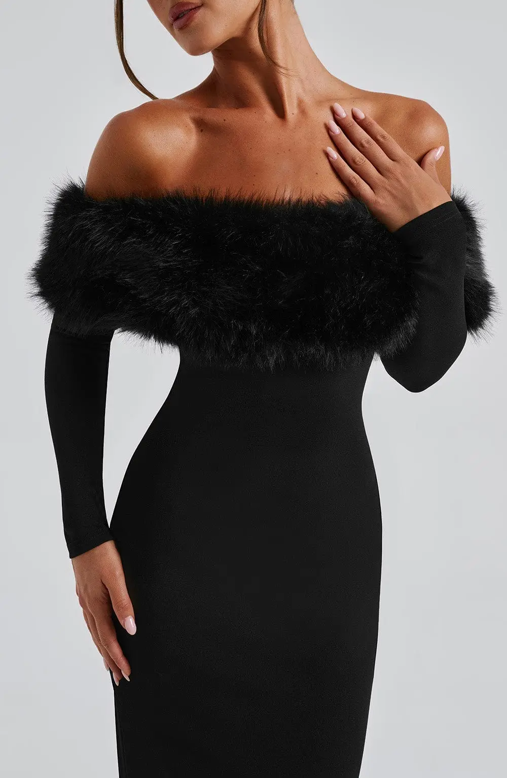Vittoria Midi Dress-Black - Image 5