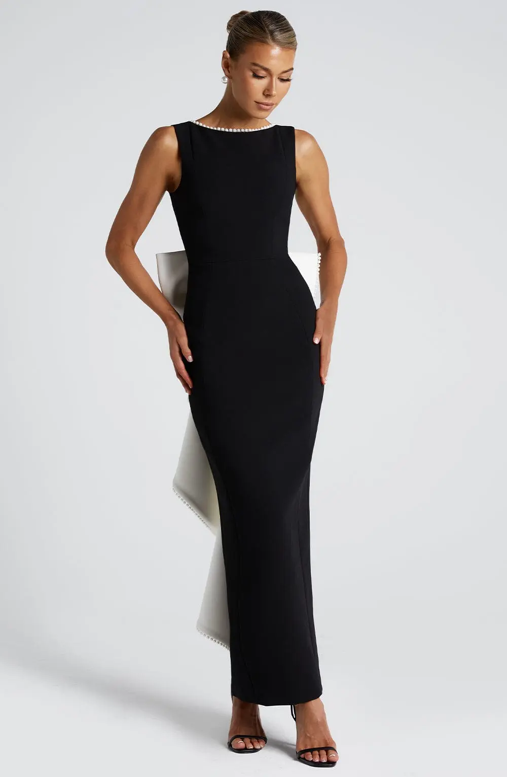 Lana Midaxi Dress - Black/White - Image 10