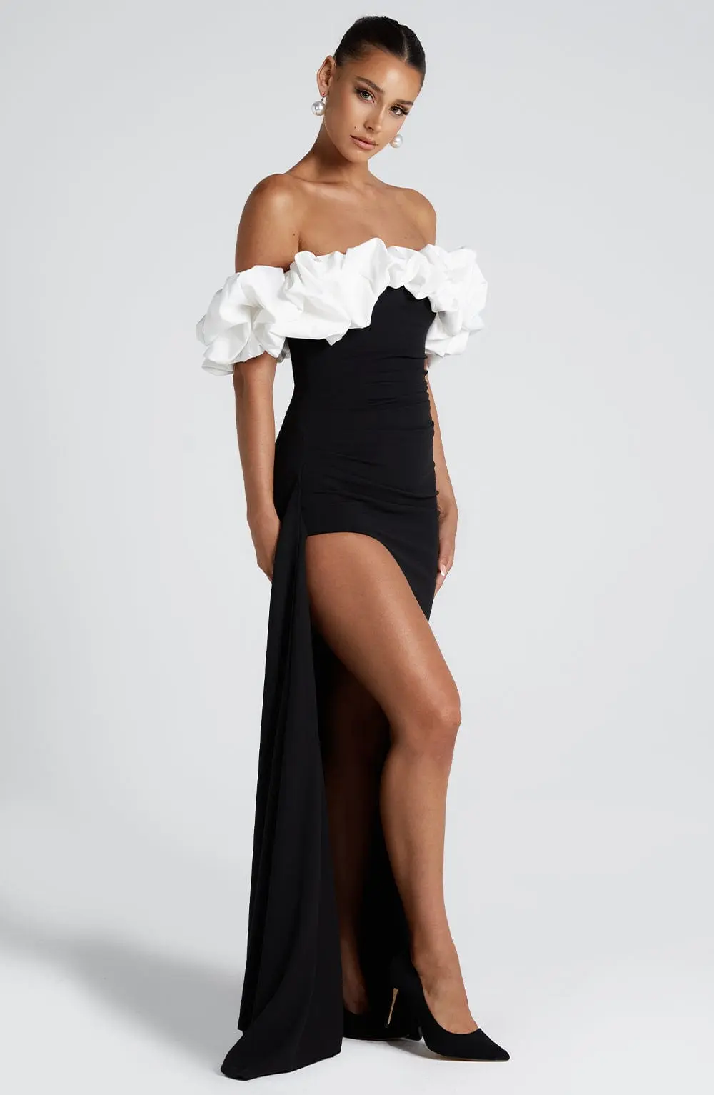 Elsie Maxi Dress - Black/White - Image 4
