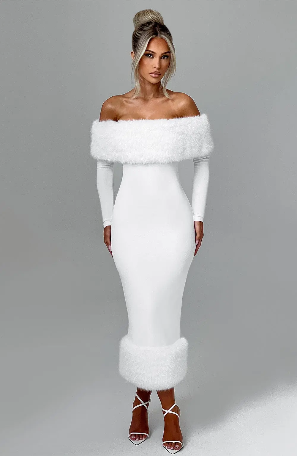 Vittoria Midi Dress - Ivory - Image 8