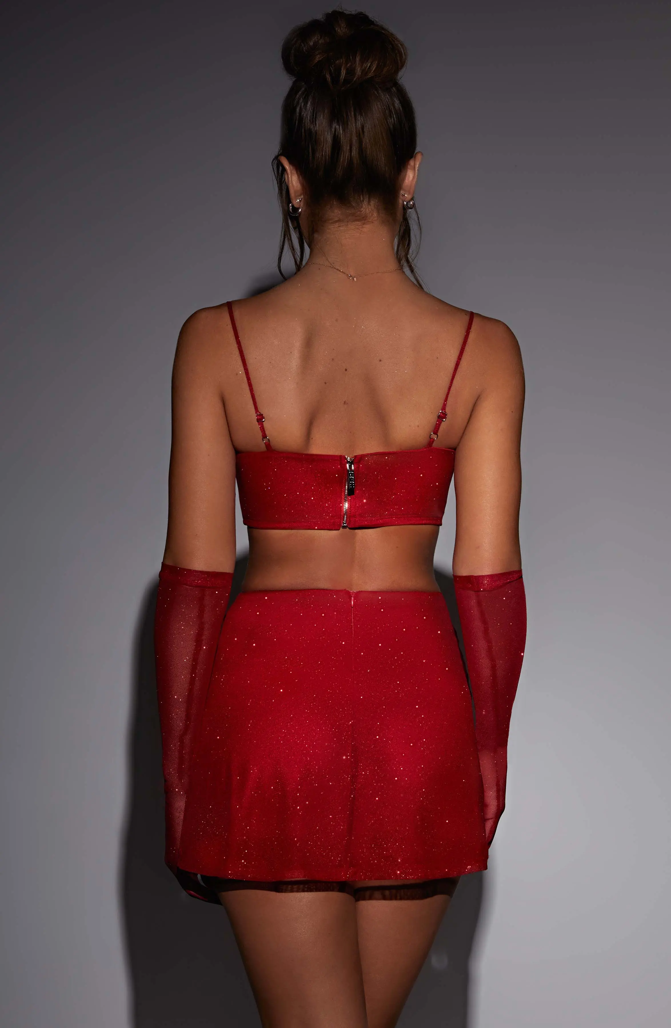 Posie Mini Skirt - Red Sparkle - Image 4