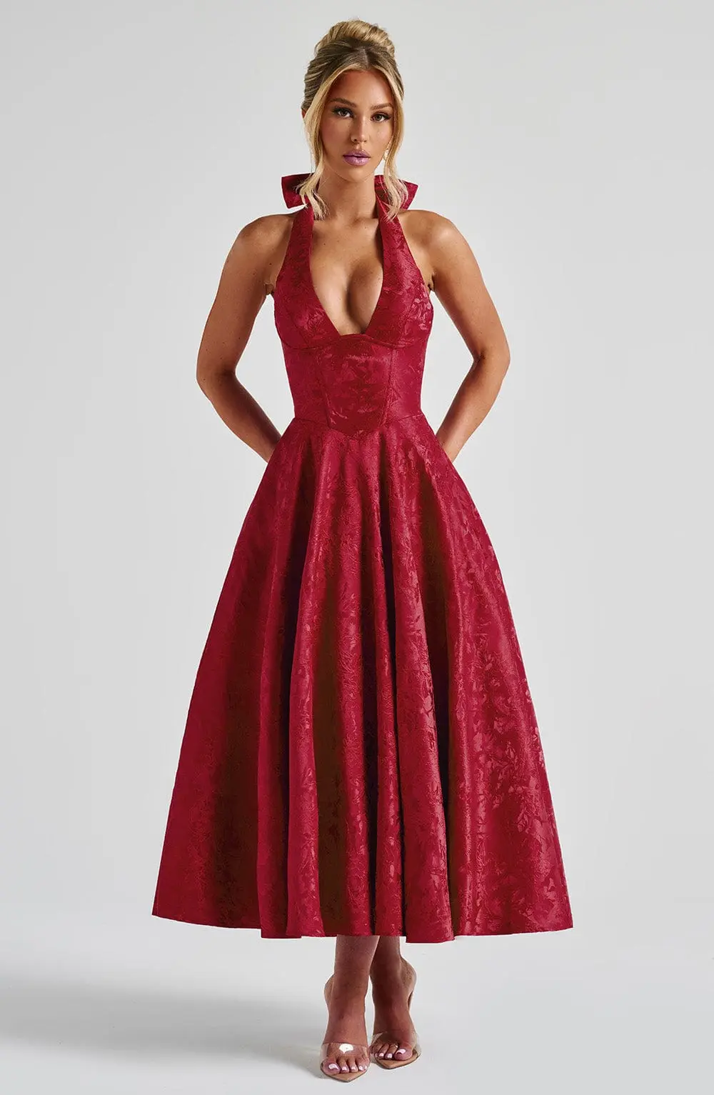Effie Midi Dress - Red - Image 5